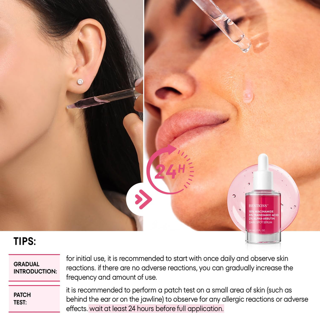 Bestkiss 10% Niacinamide 5% Tranexamic Acid 2% Alpha-Arbutin Dark Spot Serum with Ceramides. Hyaluronic Acid Centella & Asiatica - Vegan Paraben Fragrance Cruelty Free 1 FL OZ : Beauty & Personal Care