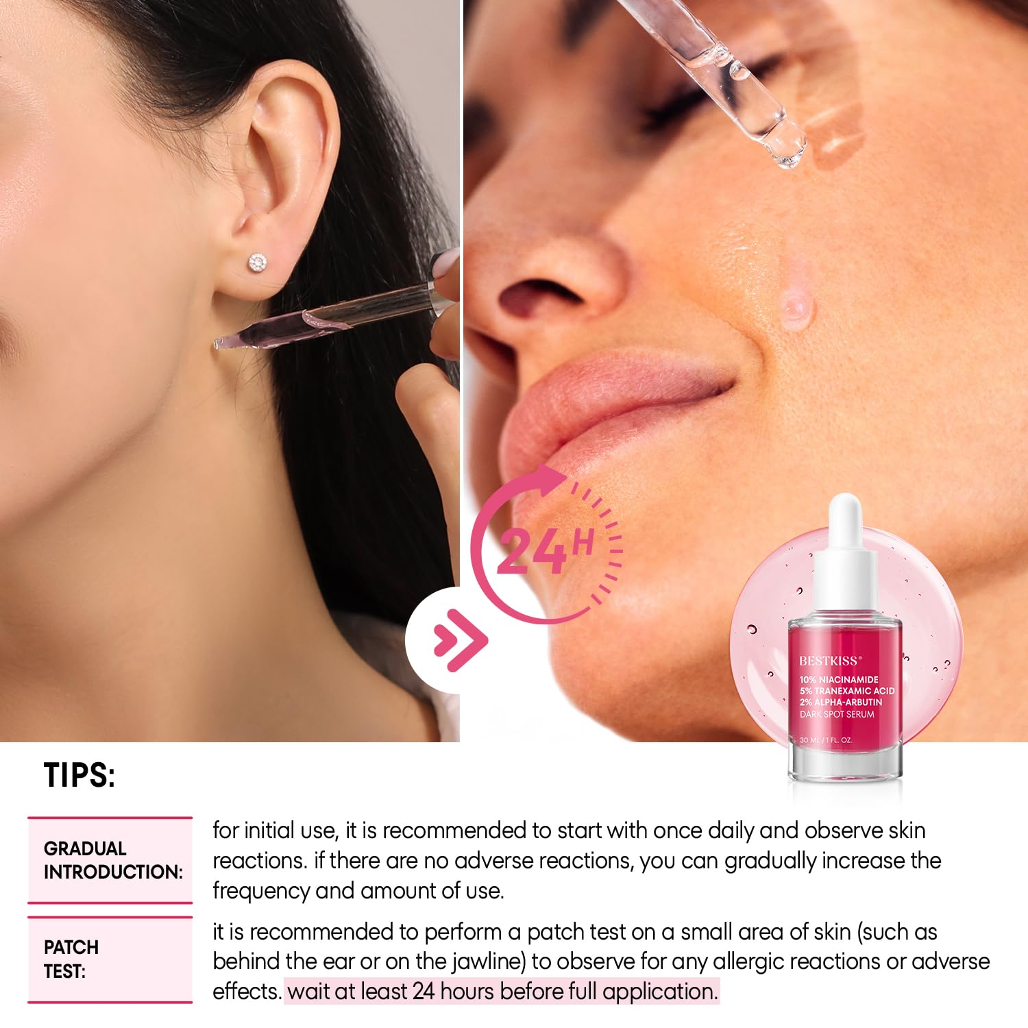 Bestkiss 10% Niacinamide 5% Tranexamic Acid 2% Alpha-Arbutin Dark Spot Serum with Ceramides. Hyaluronic Acid Centella & Asiatica - Vegan Paraben Fragrance Cruelty Free 1 FL OZ : Beauty & Personal Care