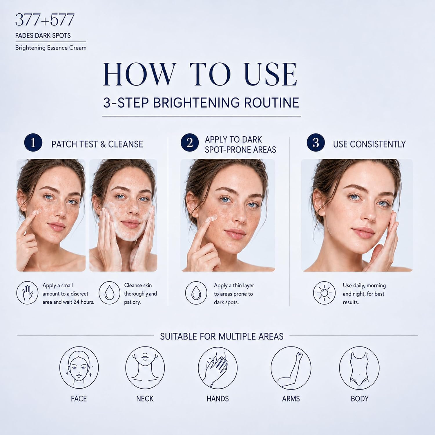 Dark Spot Remover for Face and Body. 1.76 Fl Oz. Dark Spot Corrector Cream with 377 577 Brightening Formula. for Uneven Skin Tone. Sun Spots. Age Spots and Discoloration. Skincare Gift for Women : Beauty & Personal Care