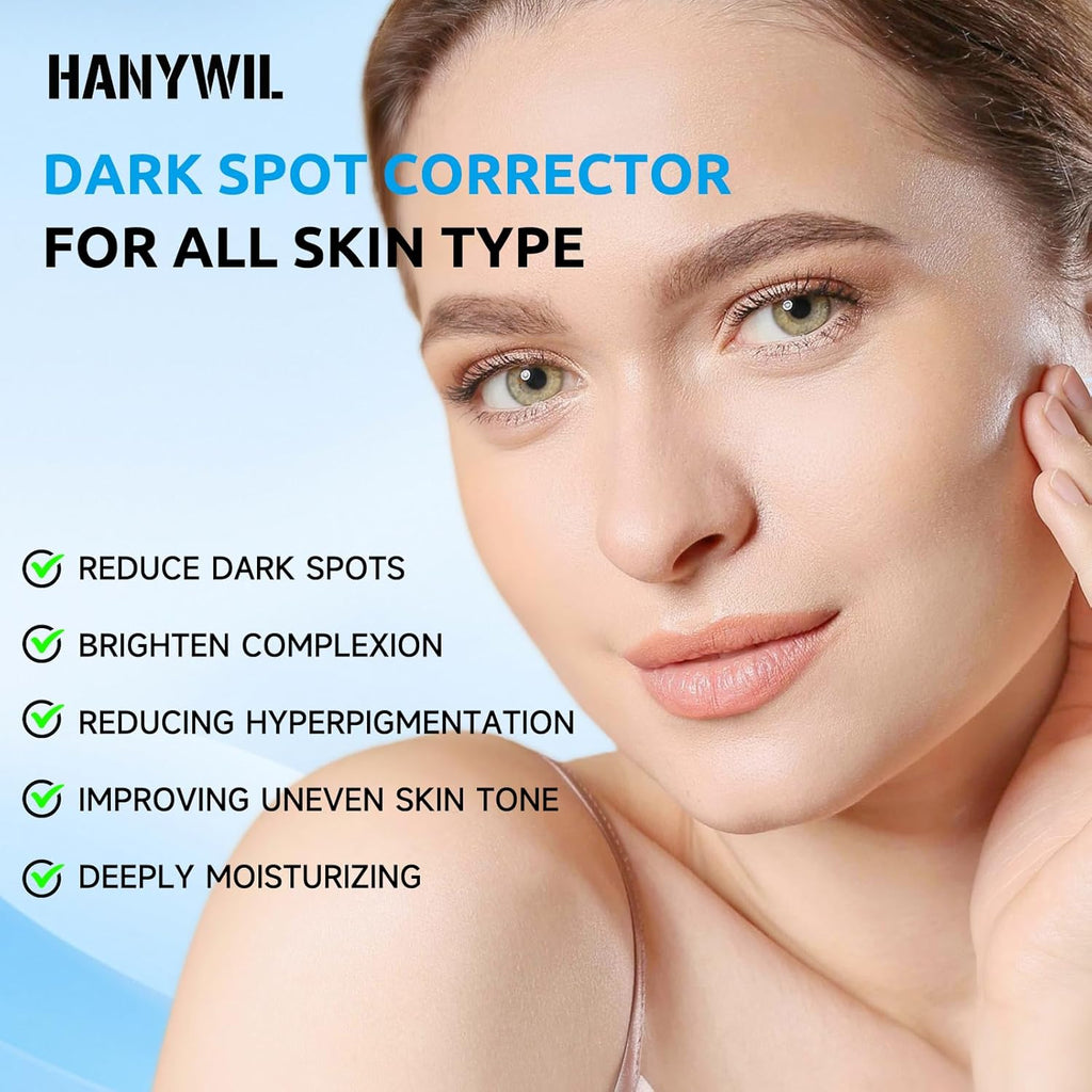 HANYWIL Dark Spot Remover for Face & Body Serum.Dark Spot Corrector Serum for Hyperpigmentation.Treatment for Sun Spots. Age Spots. Melasma. Dermatologist-Tested Skin Tone Evenser (2.0 Fl Oz) : Beauty & Personal Care
