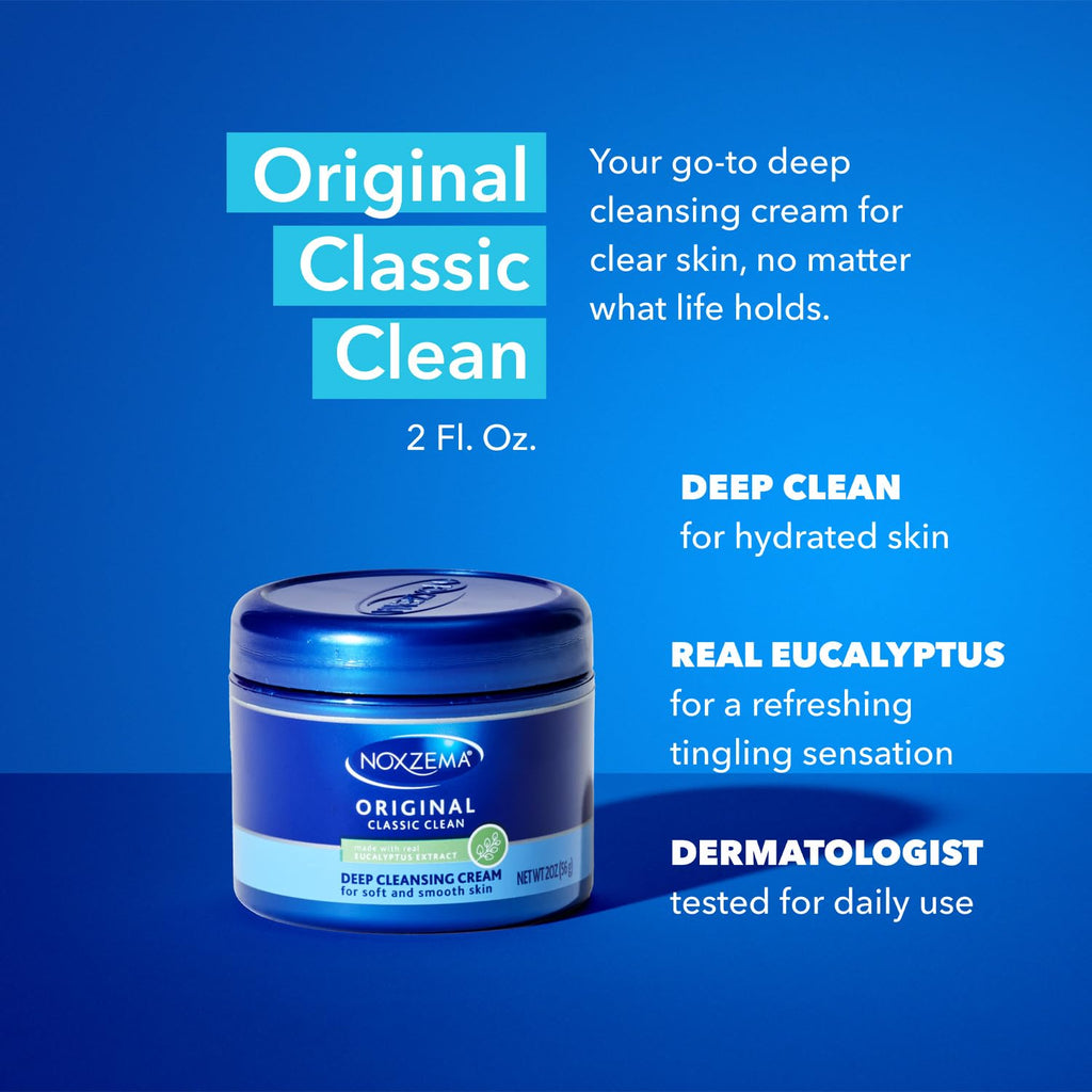 Noxzema Acne Skin Care Bundle – Ultimate Clear Blemish Patches with Niacinamide and Tea Tree + Original Deep Cleansing Cream. Facial Cleanser