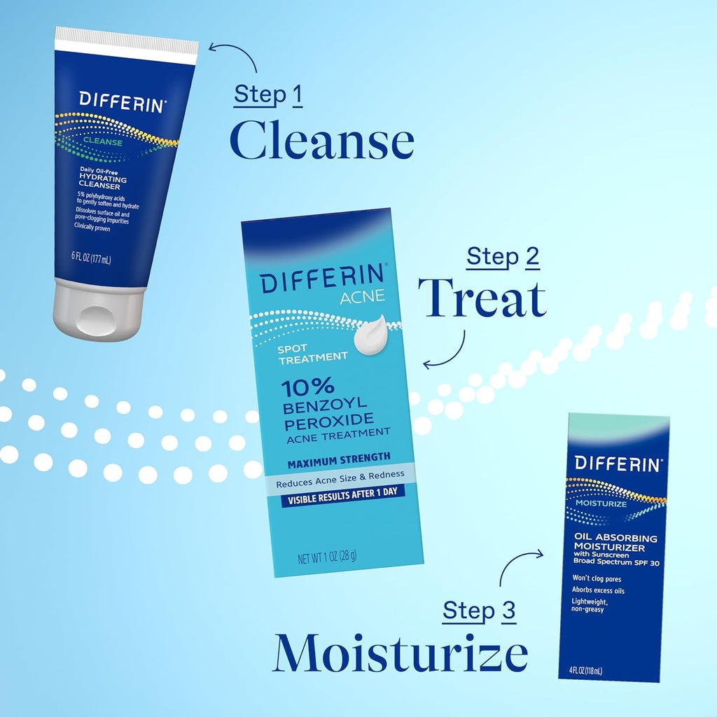 Differin Acne Spot Treatment with 10% Benzoyl Peroxide. Maximum Strength OTC Acne Treatment. Fast Acting Spot Treatment for Face. 1 oz : Beauty & Personal Care
