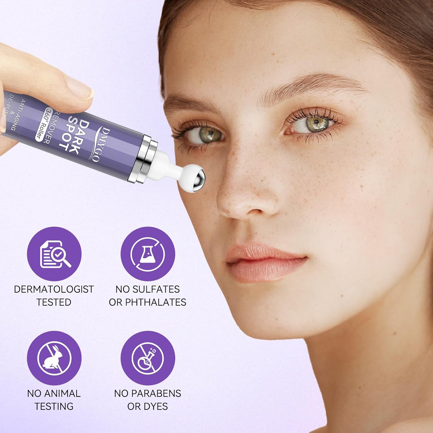 Dark Spot Remover for Face Body and Hands. Dark Spot Corrector for Melasma Age Spot Sun Spot. Brown Spot Remover for Women and Men with 360° Roller