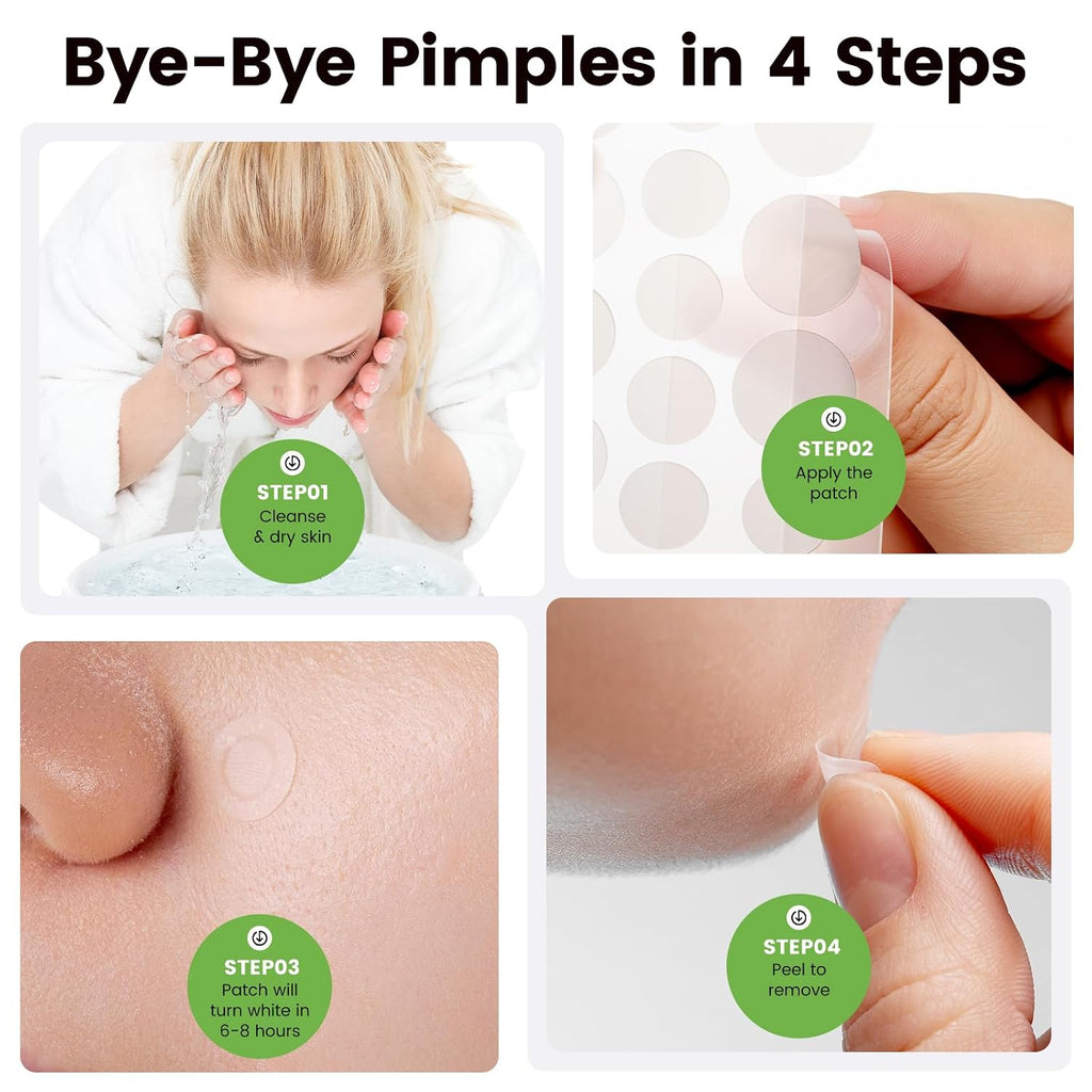 Amifiy Pimple Patches with Hydrocolloid & Tea Tree – Korean Skincare Invisible Acne Stickers for Face. Oil-Absorbing Zit Dots. Vegan & Cruelty-Free Blemish Treatment. 50 Count (10mm/12mm/14mm)
