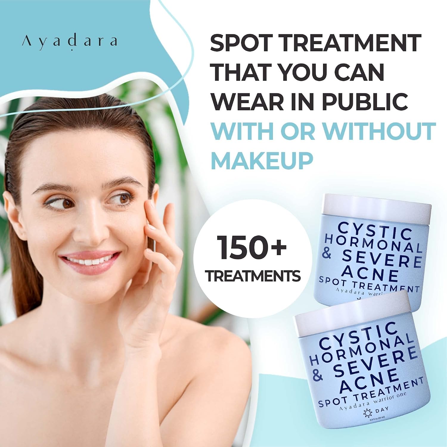 Ayadara Warrior One (0.5oz) Acne Spot Cream with 2% Salicylic Acid. Cystic and Hormonal Acne Cream. Acido Salicilico Acne Spot Care for Face. acne Cream for Adults and Teens. 150+ Uses
