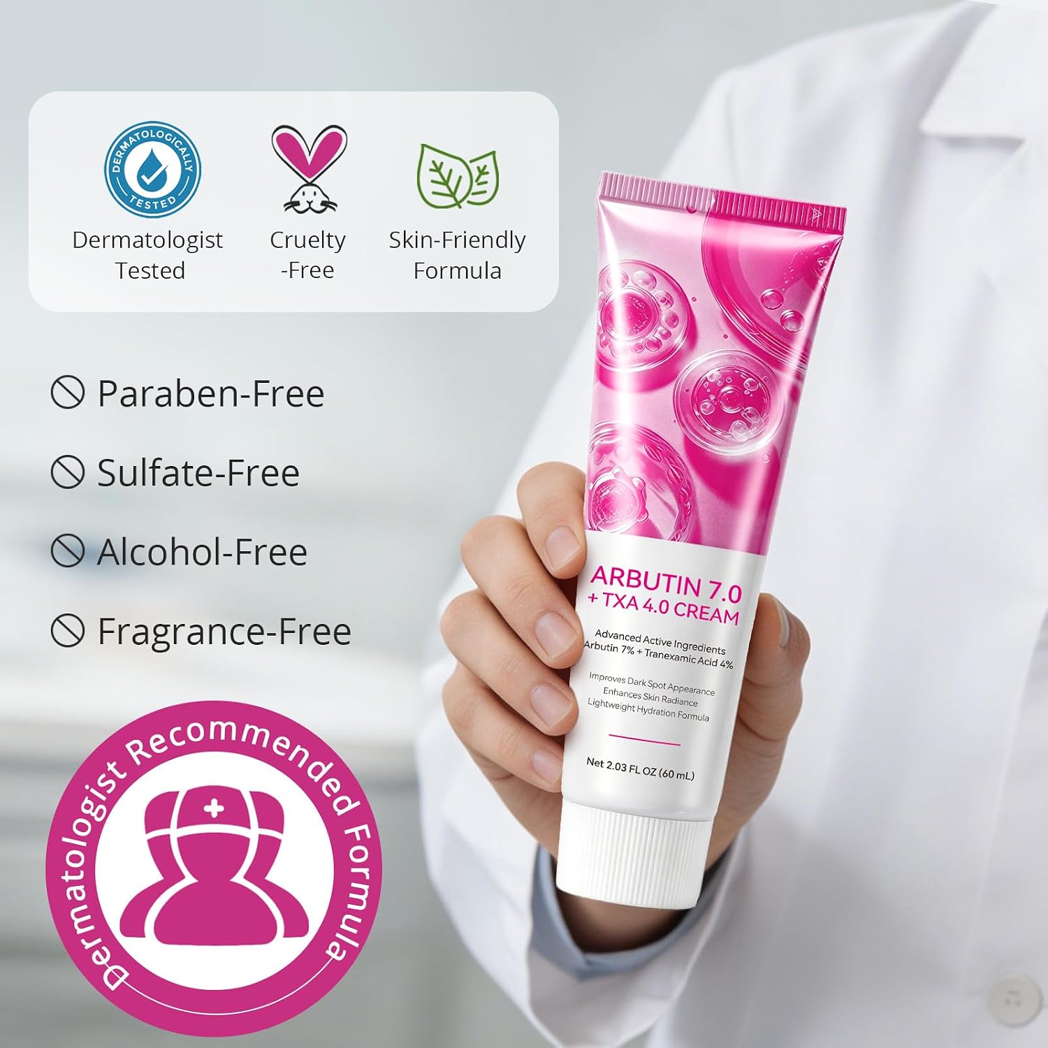 Arbutin Cream. Advanced Active Ingredients. Dark Spots. Blemishes. Pigmentation. Dullness. Improves Dark Spot Appearance. Enhances Skin Radiance. Lightweight Hydration Formula - 2.03 fl oz (60 mL) : Beauty & Personal Care