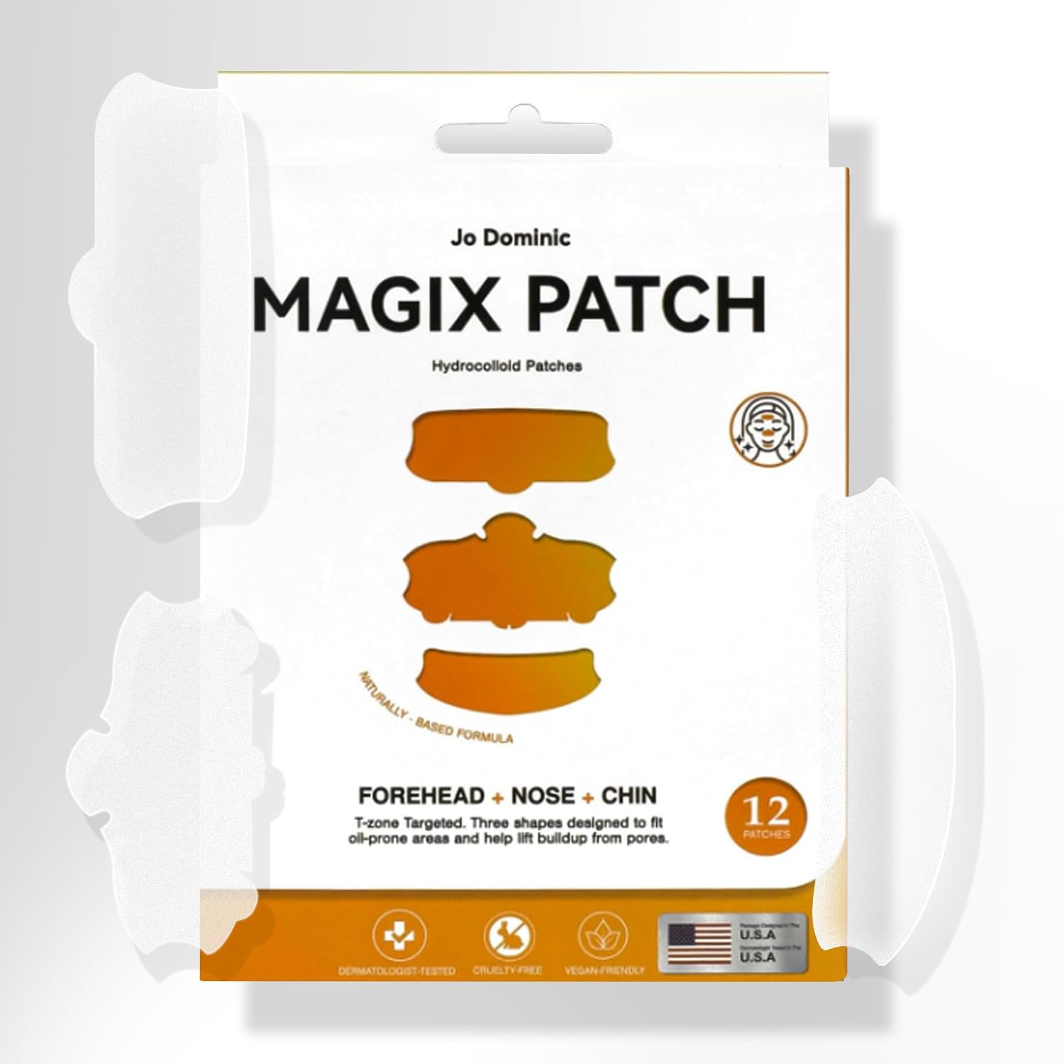 Jo Dominic MAGIX PATCH T-Zone Acne Patches Large Hydrocolloid Pimple Patches for Forehead. Nose & Chin – Absorbs Oil & Blemishes Fast – Vegan & Cruelty-Free (12 Count) : Beauty & Personal Care