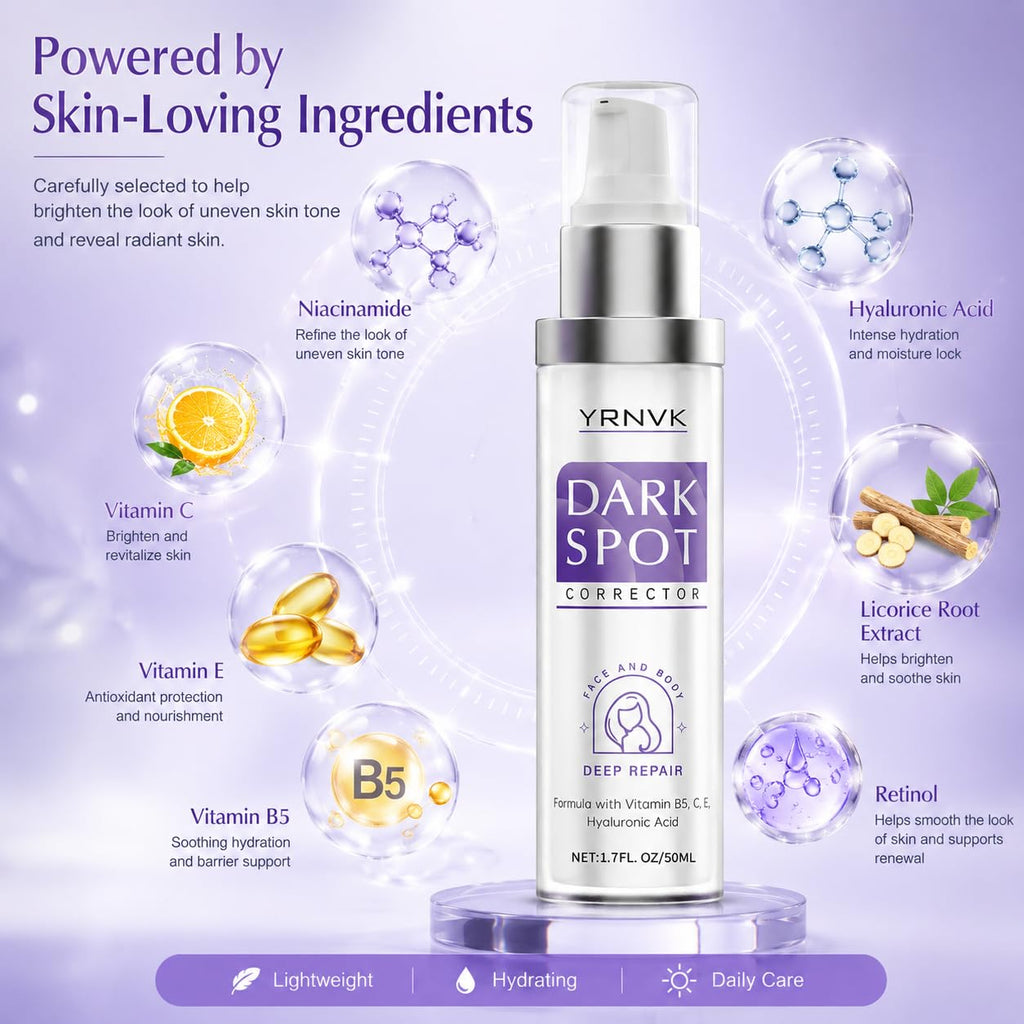 Dark Spot Remover for Face & Body. Brightening Serum with Vitamin C & Hyaluronic Acid. Corrector for Age Spots. Melasma & Freckles. Hyperpigmentation Treatment for Women & Men 1.70 FL OZ : Beauty & Personal Care