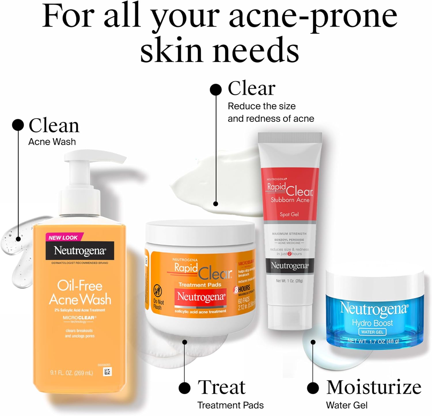 Neutrogena Rapid Clear Stubborn Acne Spot Treatment Gel. Maximum Strength 10% Benzoyl Peroxide Treatment Medication for Acne Prone Skin. Pimple Cream Reduces Size & Redness. 1 oz : Beauty & Personal Care
