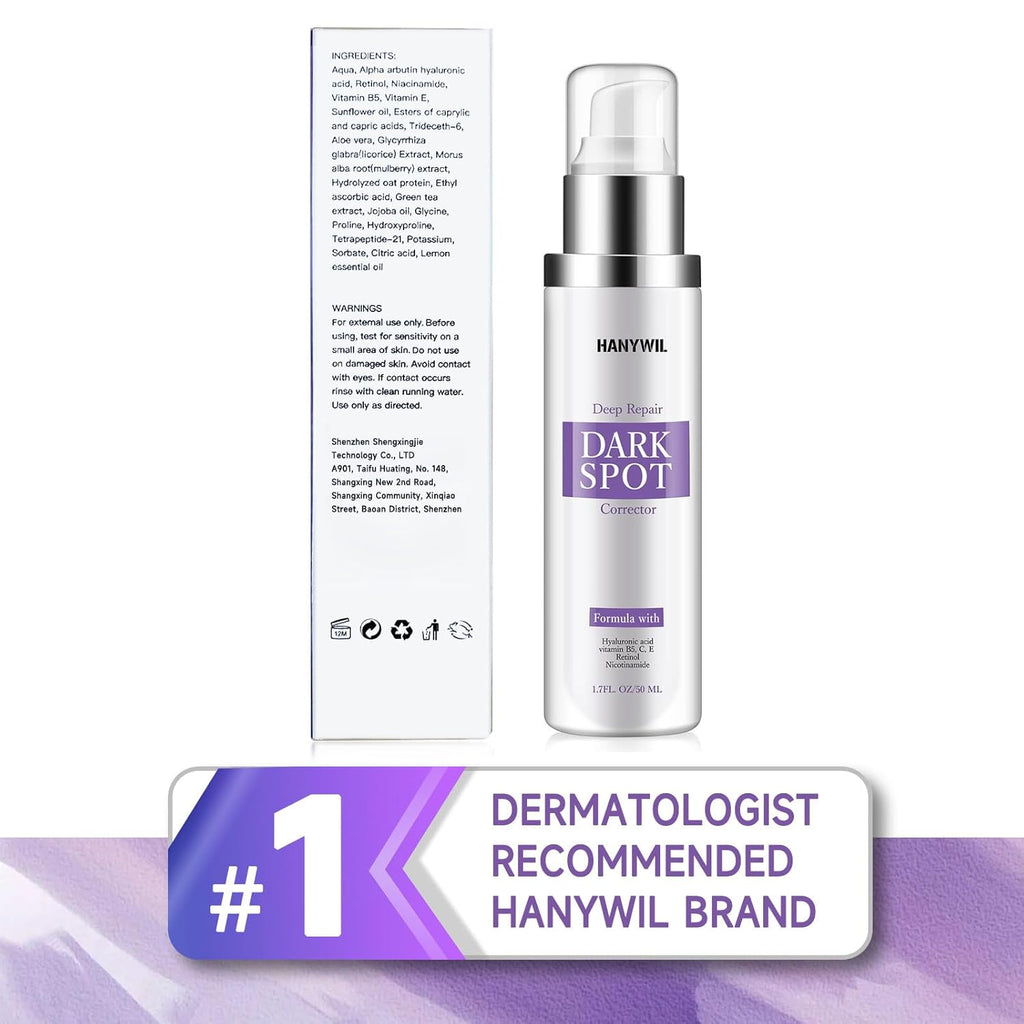 HANYWIL Dark Spot Remover for Face & Body Serum - 2% Retinol + 5% Niacinamide + Vitamin C for Face & Body. Melasma & Hyperpigmentation Treatment.Dermatologist Tested