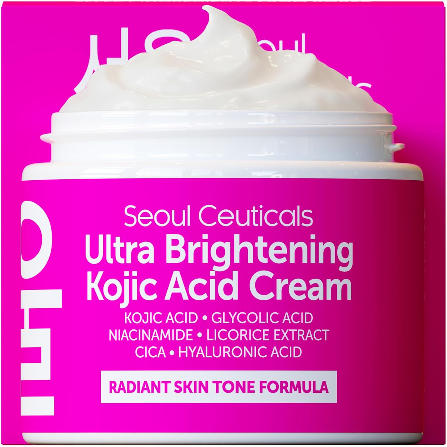 SeoulCeuticals Korean Kojic Acid Cream Dark Spot Remover - Also Contains Glycolic Acid. Niacinamide. Licorice Extract. Cica. Hyaluronic Acid 2oz : Beauty & Personal Care