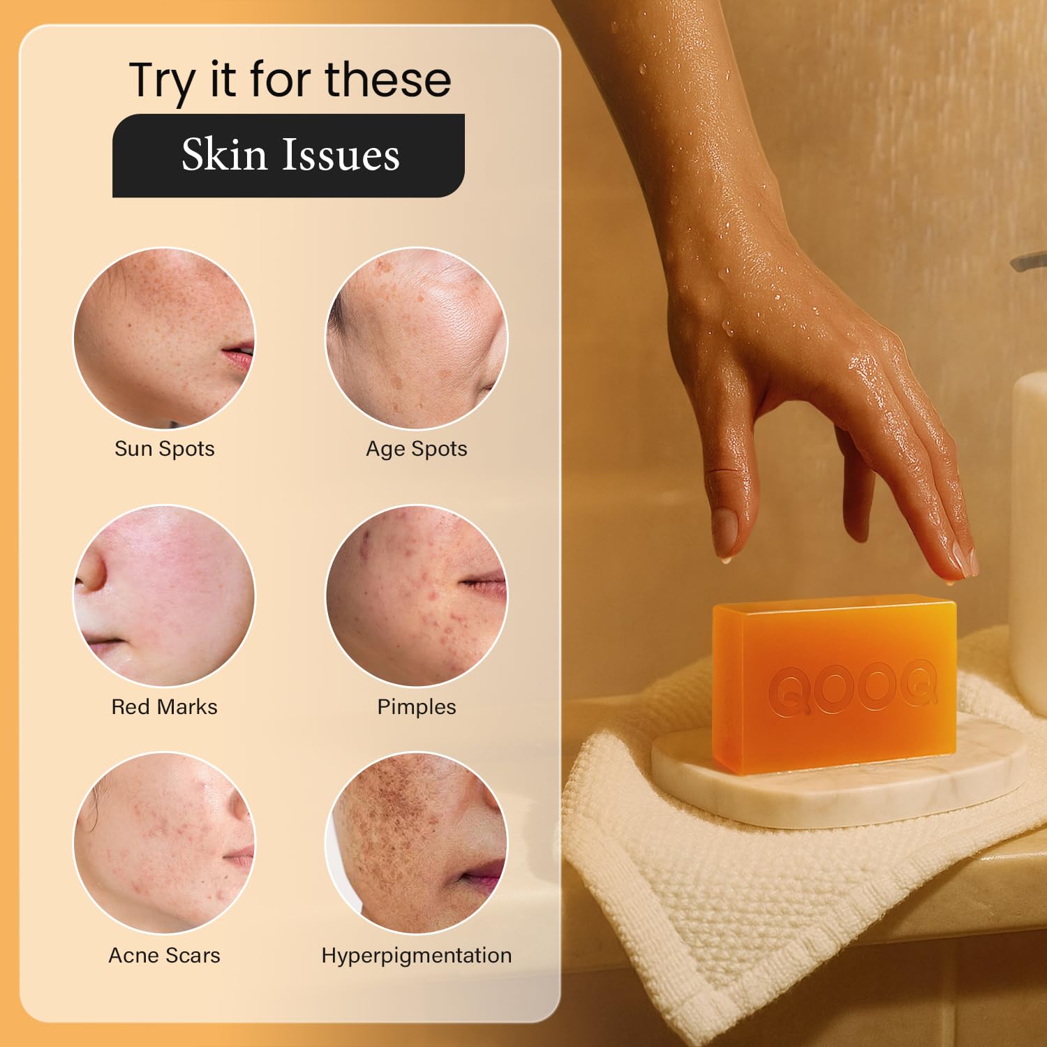 Kojic Acid Soap for Dark Spots Remover – Facial Cleansing Bar with Vitamin C. Retinol. Collagen. Vitamin E. Glycerin. Shea Butter & Castile Olive Oil – Soap for Women & Men (120g x 2)
