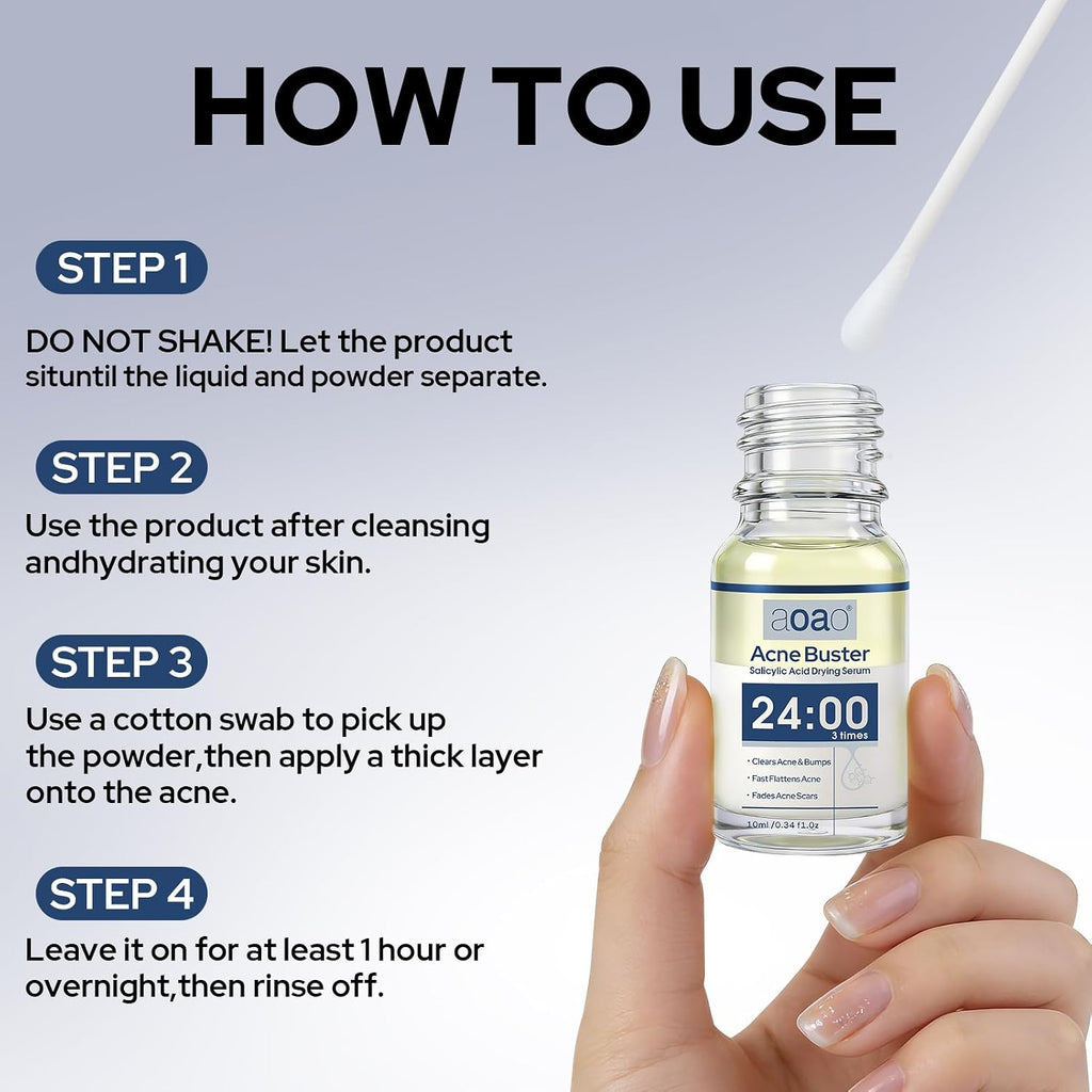 Salicylic Acid Acne Serum. Acne Drying Lotion for Acne-Prone Sensitive Skin. Shrinks Pimples Overnight. Fade Acne Marks. 20% Zinc Oxide Medicated Spot Treatment for Pimples and Blemishes. 0.34 fl oz : Beauty & Personal Care