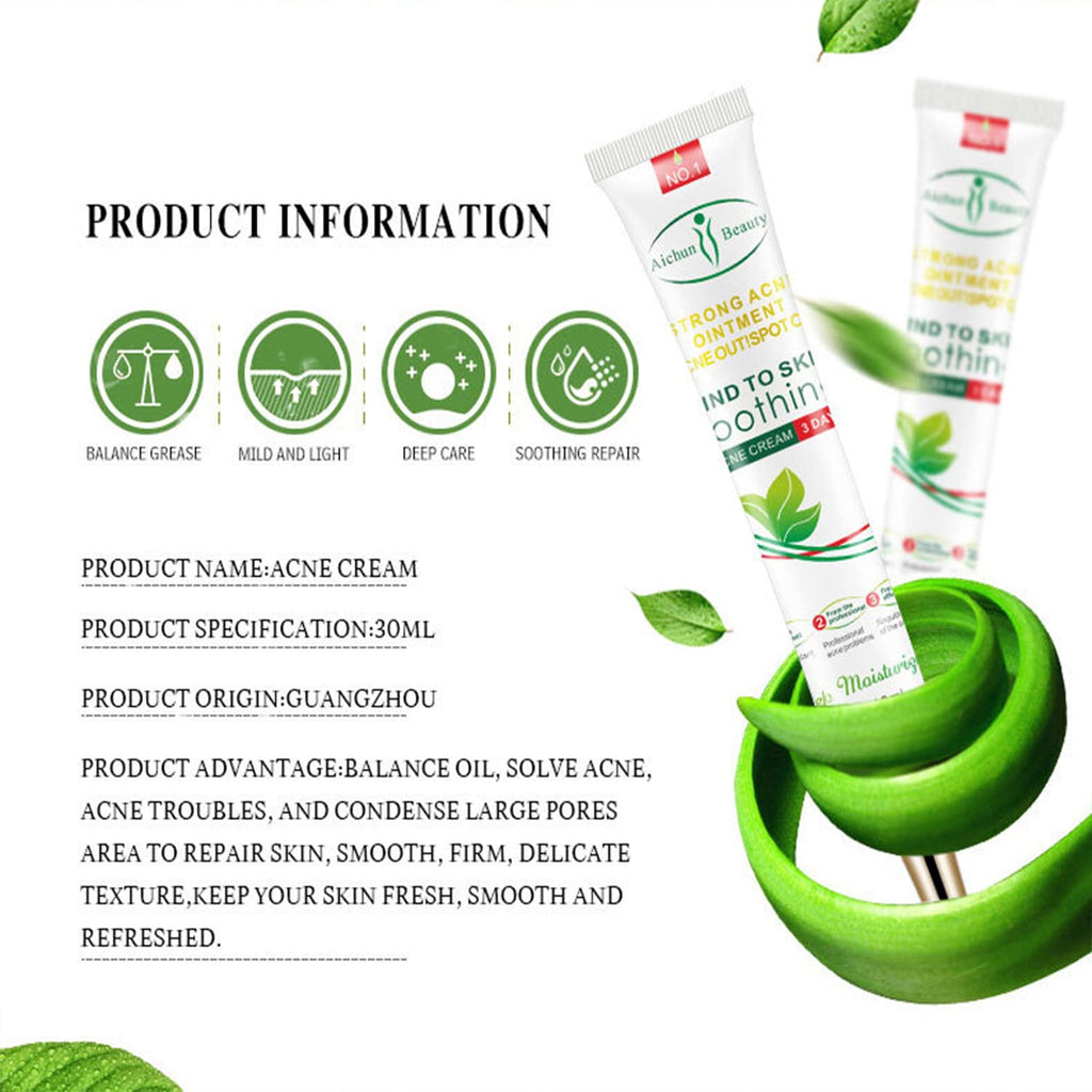 Face Acne Cleaning Cream Skin Care Remove Repair Comedone Pimple Acne Face Acne Cream 30ml/1.0fl.oz : Beauty & Personal Care