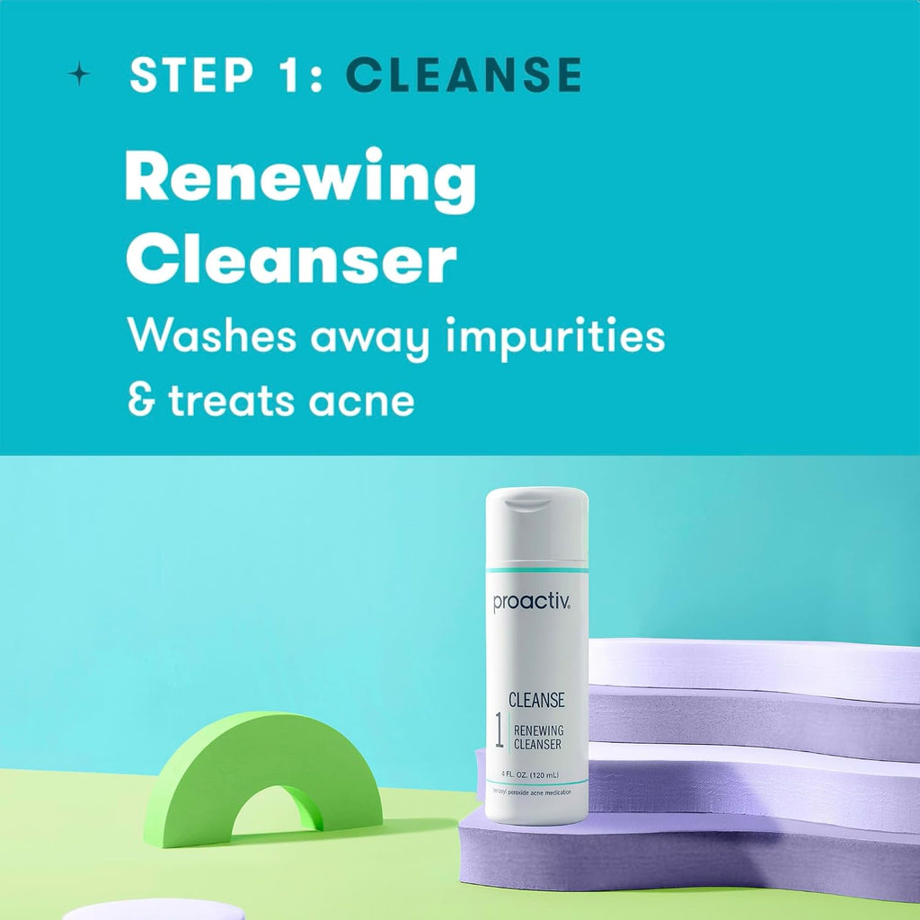 Proactiv 3 Step Acne Treatment - Benzoyl Peroxide Face Wash. Repairing Acne Spot Treatment for Face And Body. Exfoliating Toner - 60 Day Complete Acne Skin Care Kit