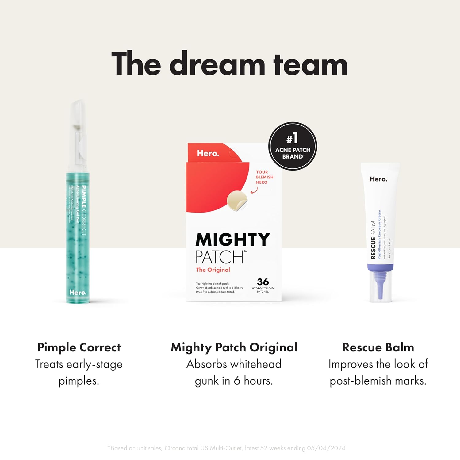 Mighty Patch Original from Hero Cosmetics - Hydrocolloid Acne Pimple Patch for Zits and Blemishes. Spot Treatment Stickers for Face and Skin. Vegan and Cruelty Free (36 Count) : Beauty & Personal Care