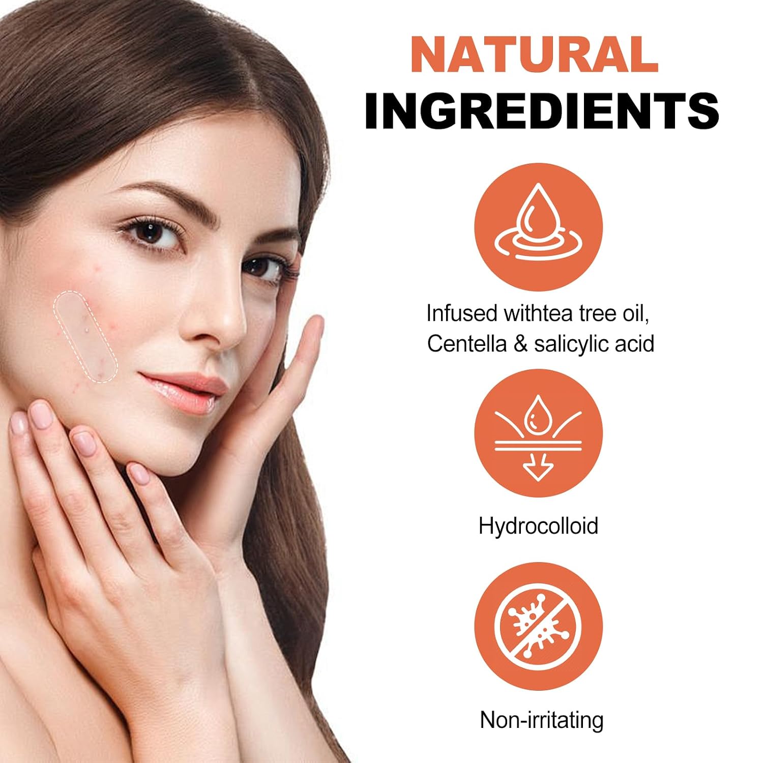 Cabiuty Large Pimple Patches for Face. 3 Sizes Hydrocolloid Acne Patches for Zits and Blemishes on Face. Chin. Back. All Skin Types