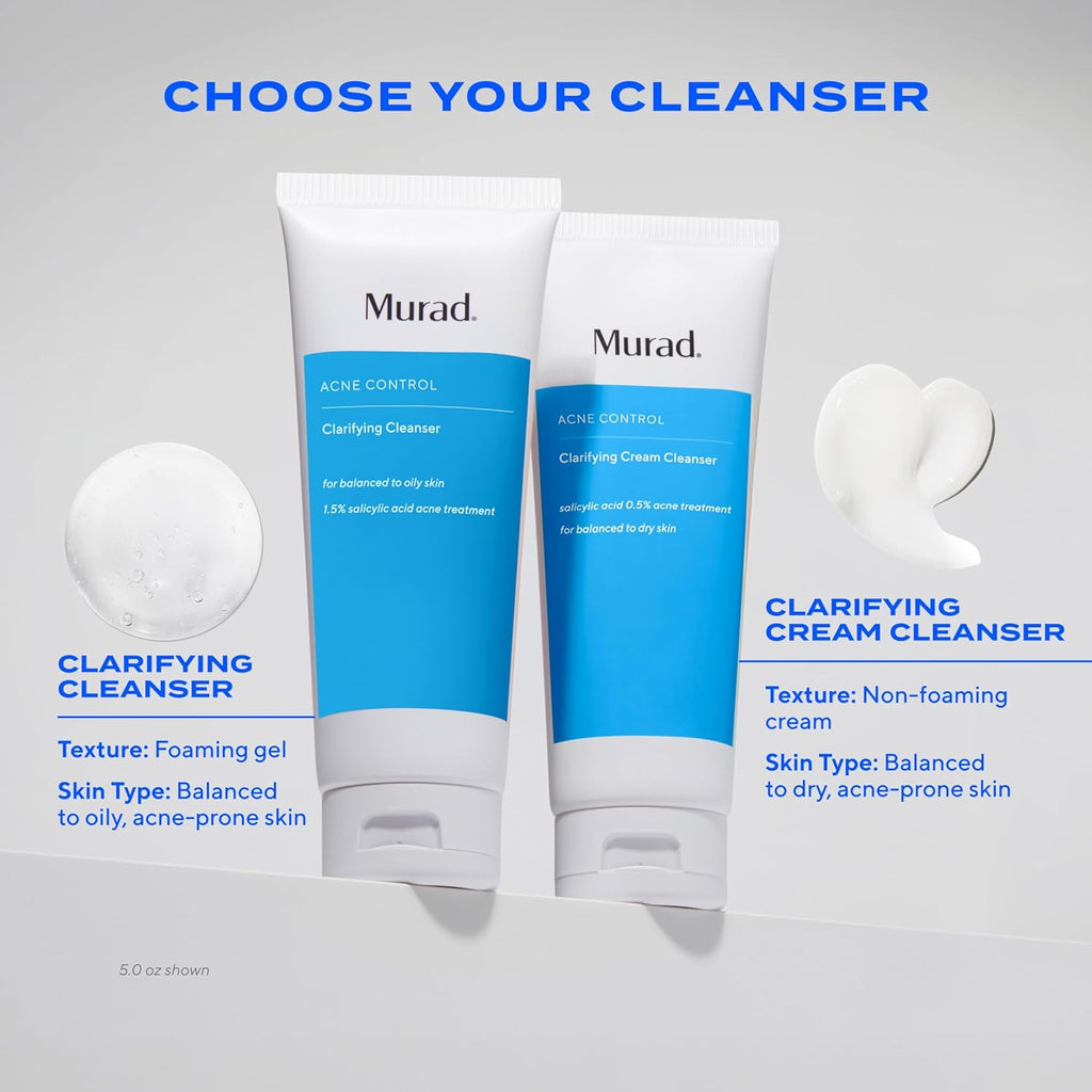 Murad Acne Control Clarifying Cleanser – Salicylic Acid & Green Tea Formula for Acne. Deep Pore Cleansing. Oil Control & Breakout Prevention for Clear. Balanced. Healthy-Looking Skin