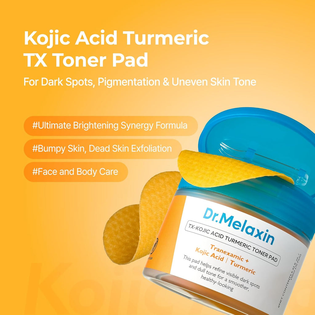 TX Kojic Acid Turmeric Toner Pads with Tranexamic Acid. Brightening Toner Pad for Pigmentation & Dark Spot Care. Gentle Keratin Care for Radiant Skin. Korean Skincare. 70 Sheets : Beauty & Personal Care