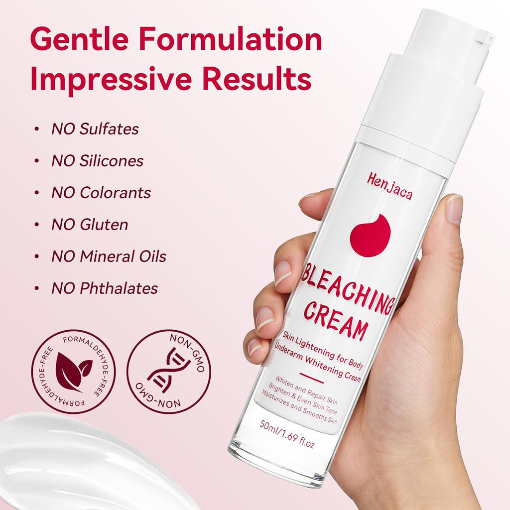 Skin Bleaching Cream. Dark Spot Remover for Face. Whitening Lightening Cream with Vitamin C for Even Tone. Hydration & Smooth Skin. Effective for Intimate Areas. Armpits. Knees. Elbows. etc. : Beauty & Personal Care
