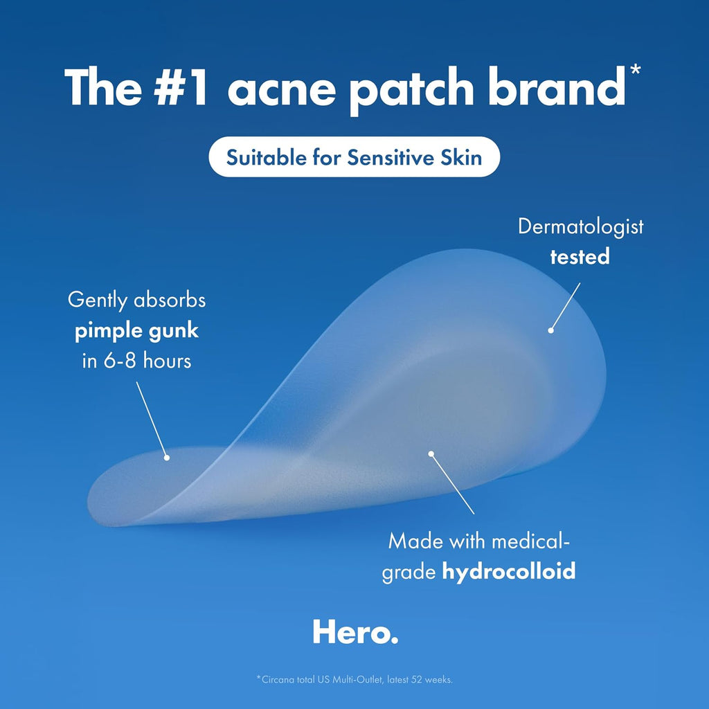 Mighty Patch™ Invisible+ Patch – The Barely-There Daytime Hydrocolloid Acne Pimple Patch for Covering Zits and Blemishes. Tapered Edges Designed to Blend Into Skin (72ct)