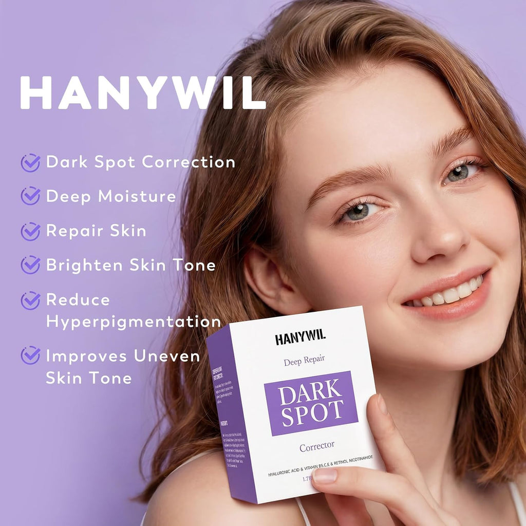 HANYWIL Dark Spot Remover for Face & Body. Remedy for Dark Spots with Natural Ingredients. Dark Spot Corrector Cream and Serum for Skin Care. Treats Freckles. Melasma. Sun Spots. Women & Men.1.7 Fl Oz : Beauty & Personal Care