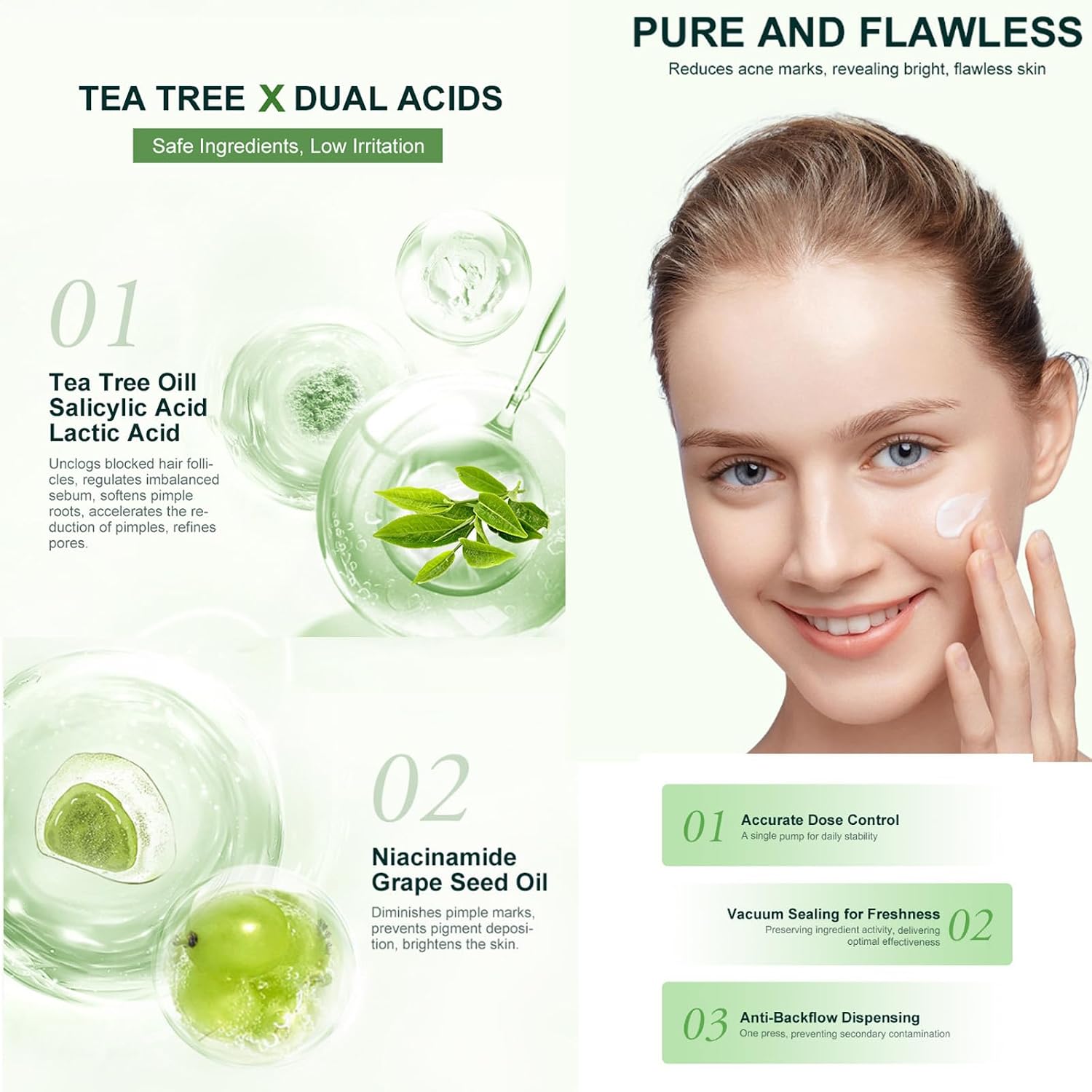 Grospe Anti Acne Cream Face Cream.Natural Ingredients Professionally Remove Acne Marks.Gently Reduce Acne For Teens & Adults Anti-acne Moisturizer Pimple Cream : Beauty & Personal Care