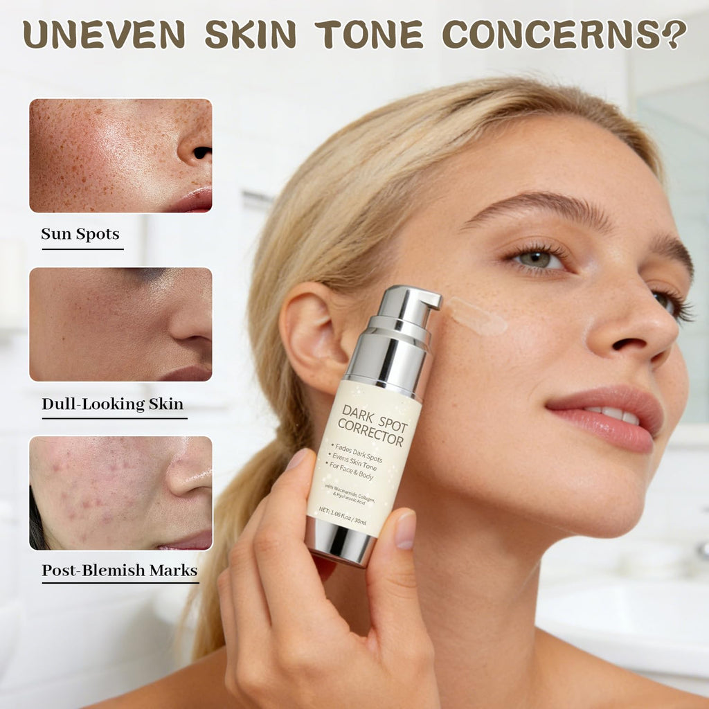Dark Spot Remover & Corrector Serum with Niacinamide & Hyaluronic Acid - Face & Body Skincare Serum for Uneven Skin Tone. Melasma. Acne Scars & Sun Spots. Anti Aging Skincare for Women & Men. 1.06 oz : Beauty & Personal Care