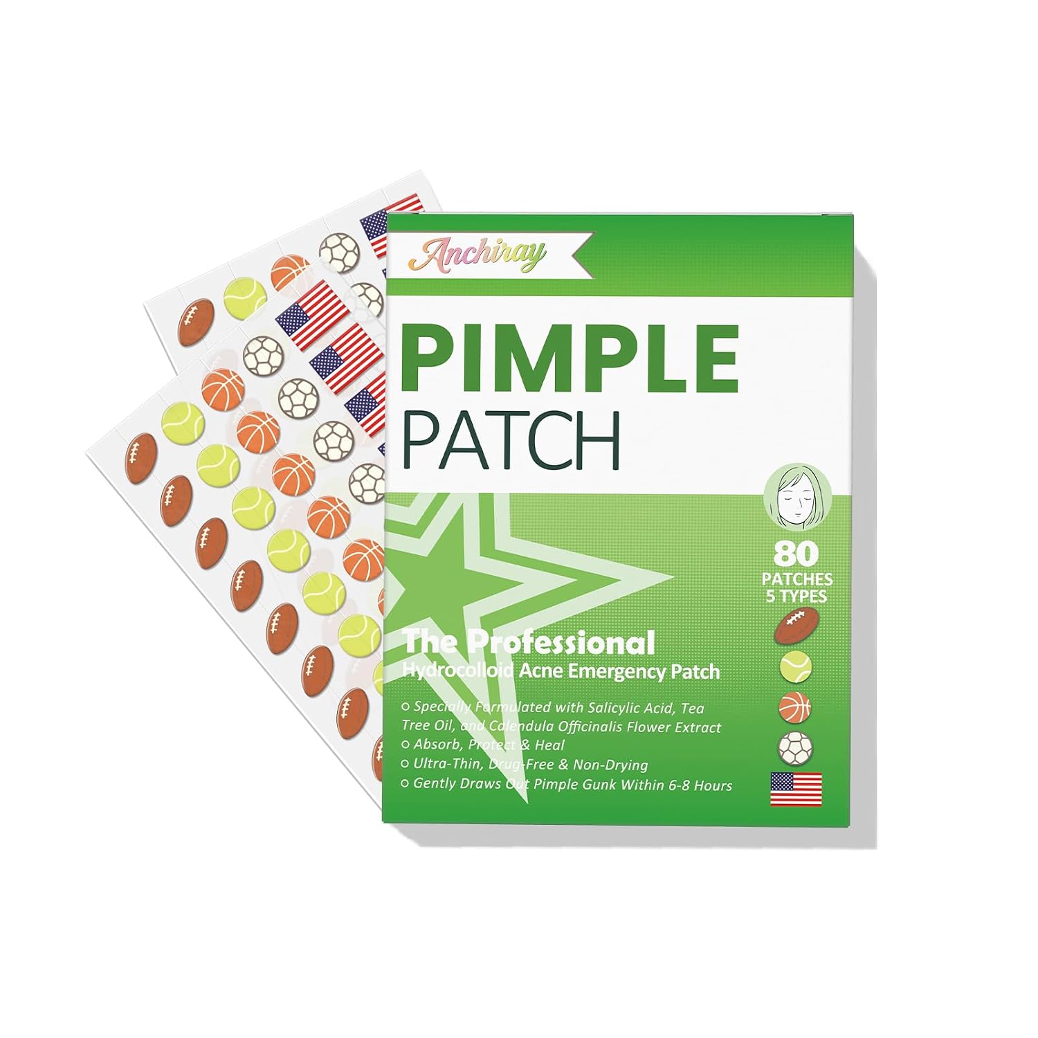 Anchiray Pimple Patches. Acne Patches. Invisible Pimple and Acne Treatment for Face with Hydrocolloid. Tea Tree Oil. Salicylic Acid & Calendula Extract.Fast-Acting.All Skin Types.3 Sizes