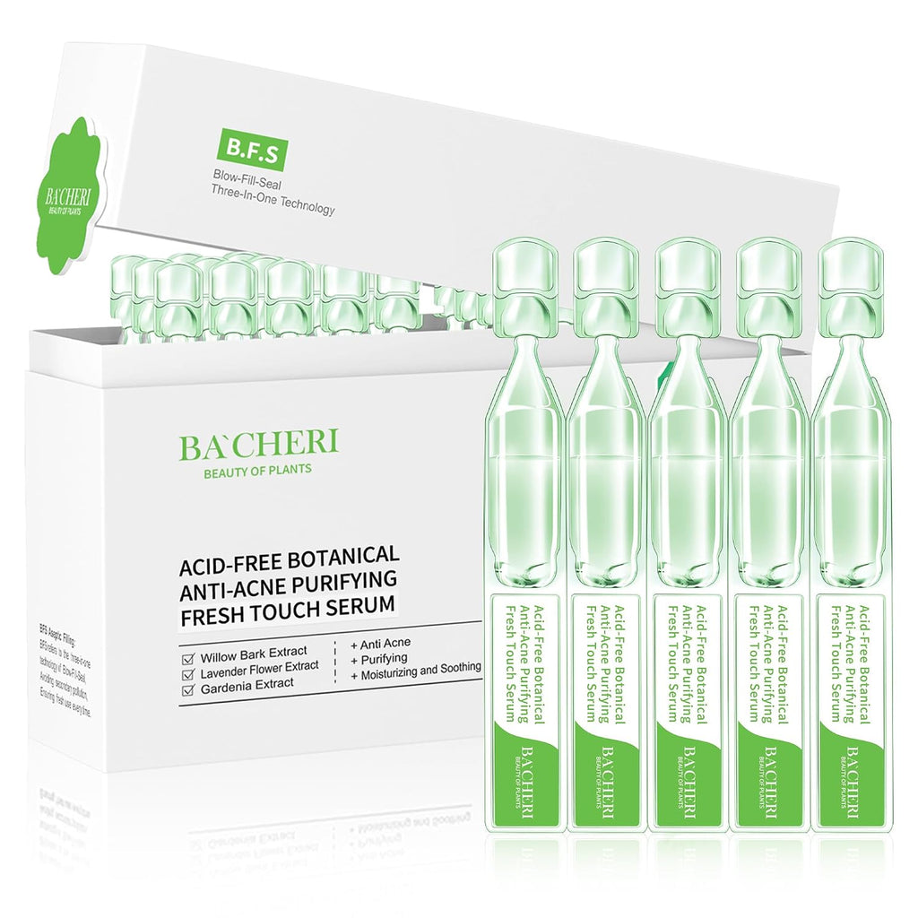 Gentle Botanical Acne Treatment for Face – Acid-Free Spot Facial Serum with Niacinamide & Witch Hazel. Soothes Redness & Controls Breakouts for Sensitive. Oily & Acne-Prone Skin – 1.2 ml × 30 Ampoules
