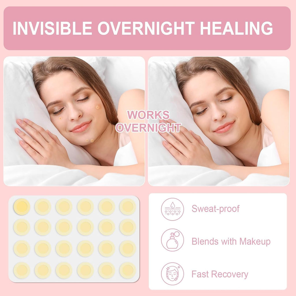 Pimple Patches Set with Microdart Style & Hydrocolloid Patches – 3-Step Blemish Care Kit for Clearer-Looking Skin. Zit Patches for Face. Includes Hygiene Tools