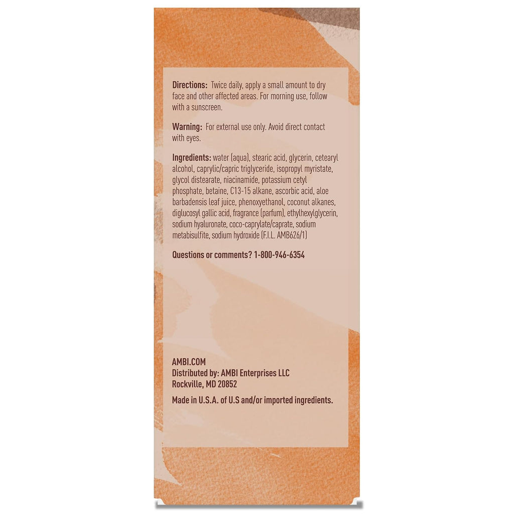 Ambi Even & Clear Fade Cream. Hydroquinone-free. Hyperpigmentation Treatment. Dark Spot Corrector. Results In As Little As 4 Weeks. Niacinamide. Aloe Vera. Vitamin C. 1 Fl Oz : Beauty & Personal Care