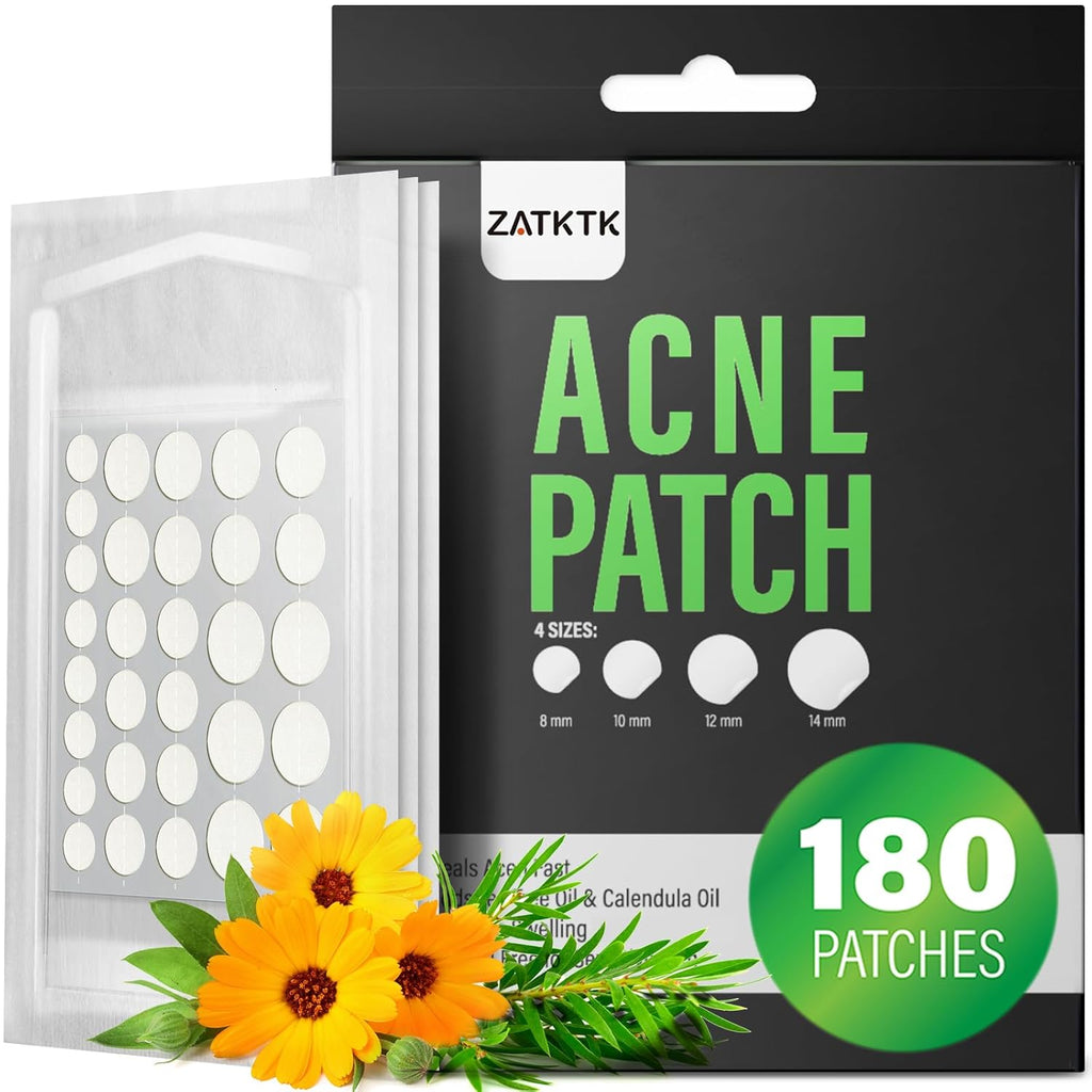 Pimple Patch (360 Counts 4 Sizes). Hydrocolliod Acne Patch for Face. Invisible Zit Patch with Tea Tree Oil & Calendula Oil. Blemish Patch