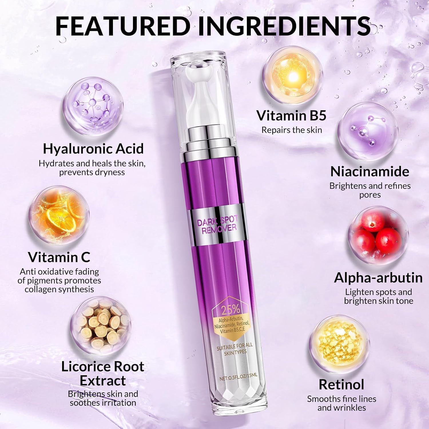 Dark Spot Remover for Face and Body. Age Spot Sun Spot Freckles Remedy Corrector Serum.Melasma Treatment for Face. Advanced Fade Cream for Uneven Skin Tone with 360° Roller Massage Ball. 0.5 FL oz : Beauty & Personal Care