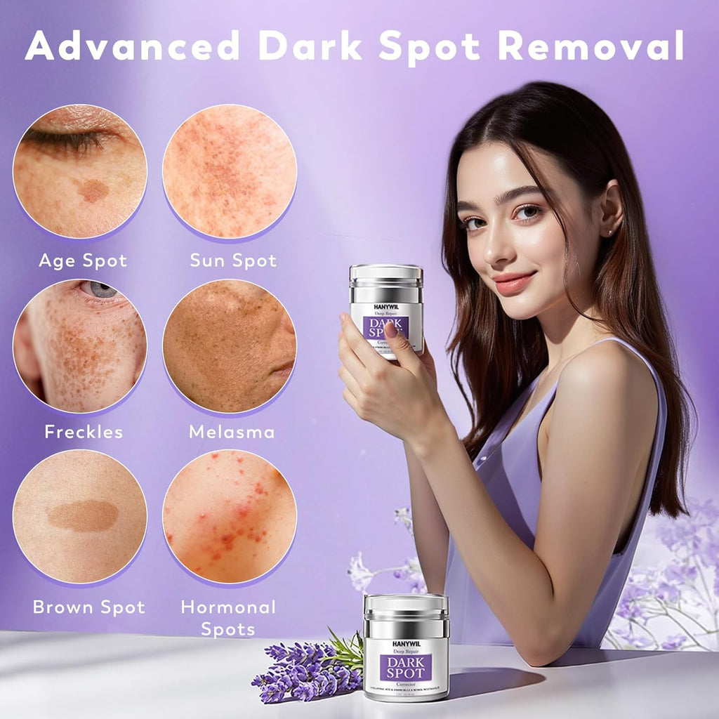 HANYWIL Dark Spot Remover for Face & Body. Remedy for Dark Spots with Natural Ingredients. Dark Spot Corrector Cream and Serum for Skin Care. Treats Freckles. Melasma. Sun Spots. Women & Men.1.7 Fl Oz : Beauty & Personal Care
