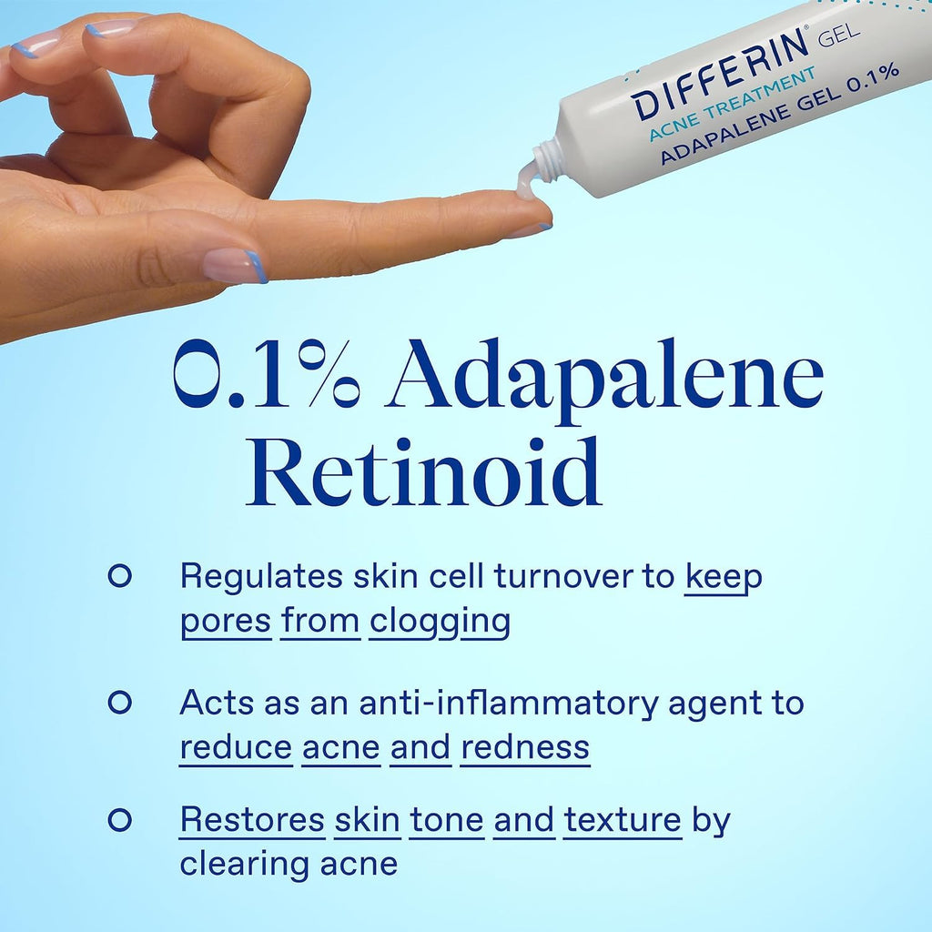 Acne Skin Care Kit. Differin Gel Retinoid Acne Treatment for Face with 0.1% Adapalene & 5% Benzoyl Peroxide Face Wash & Body Wash. Designed for Pimple and Acne Prone Skin