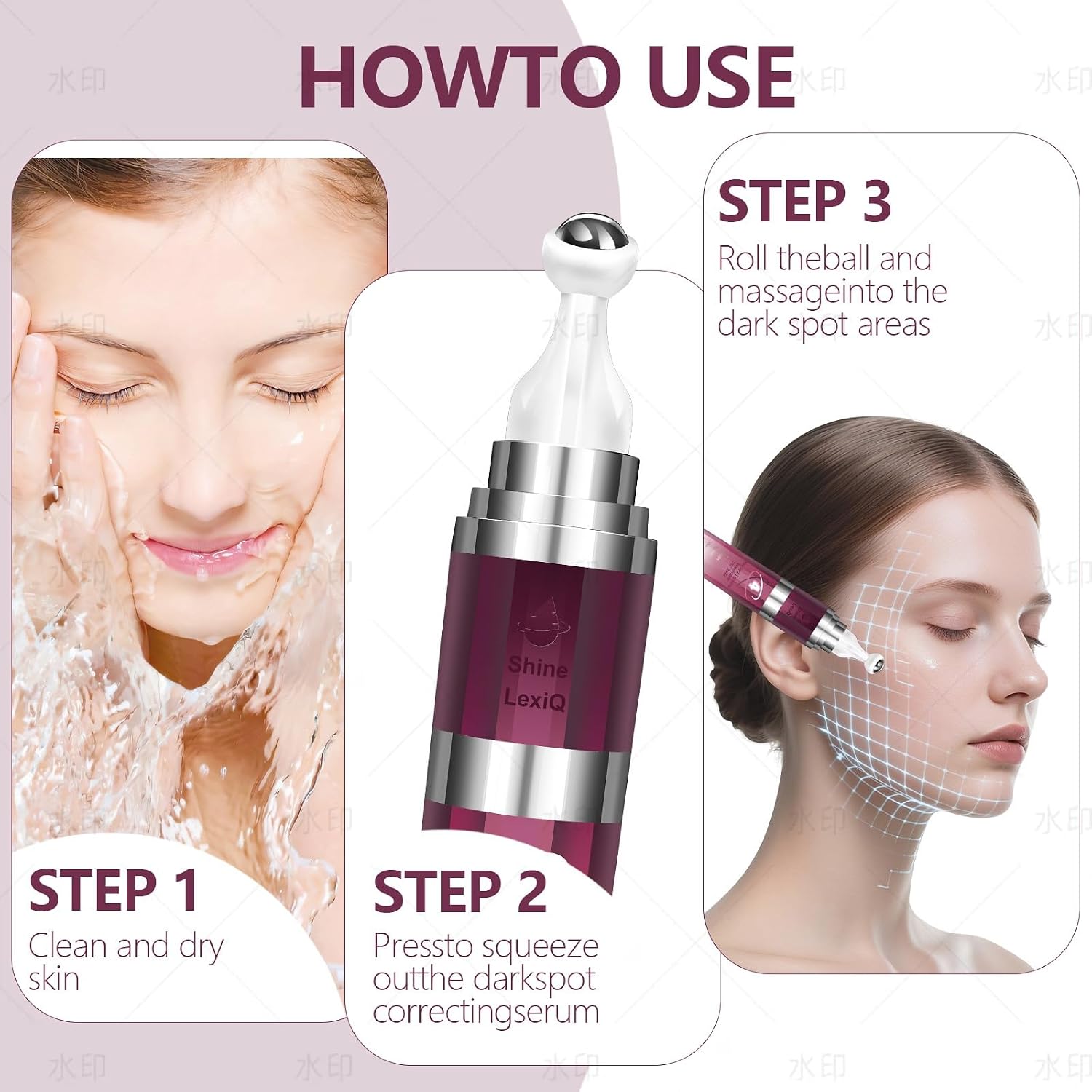 Dark Spot Remover for Face with 360° Roller Massage Ball. Dark Spot Corrector Serum for face. Fade Sun Spot Age Spot Brown Spot for All Skin Types. 0.7 fl. oz : Beauty & Personal Care