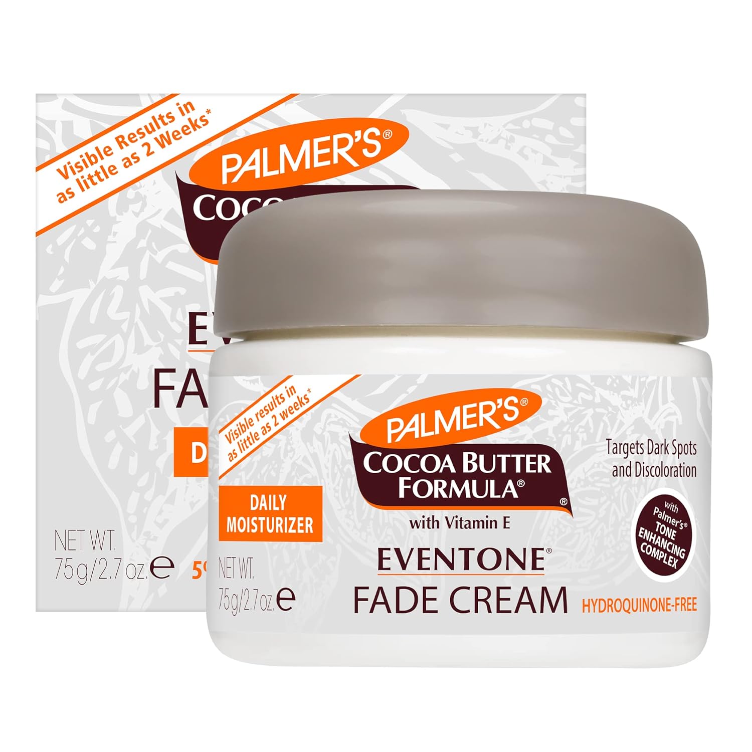 Palmer's Cocoa Butter Formula Eventone Fade Cream. Anti-Dark Spot Fade Cream with Vitamin E and Niacinamide. Helps Reduce Dark Spots & Age Spots. 2.7 Ounce : Grocery & Gourmet Food
