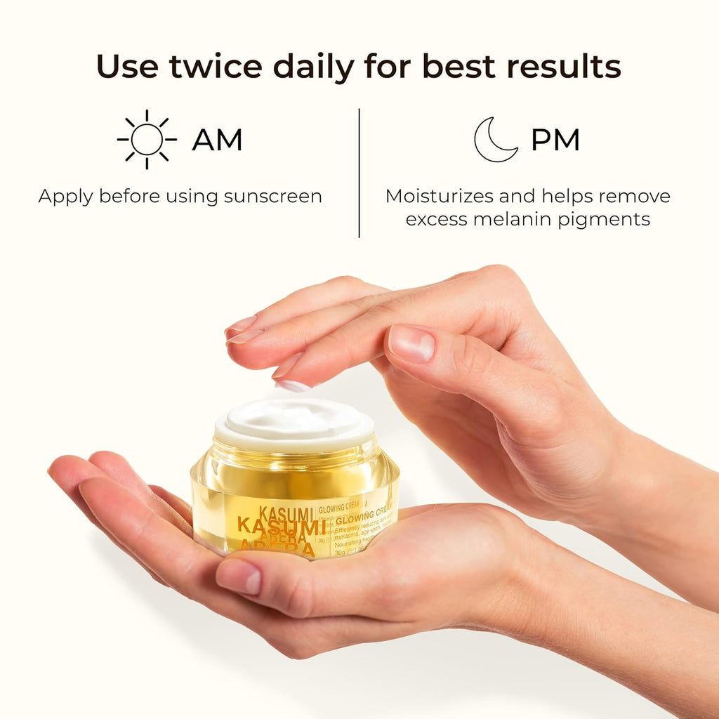 Kasumi Glowing Cream. Melasma Treatment For Face with Niacinamide & HA. Dark Spot Remover. Reduce Fine Lines. Wrinkles. Anti-aging. with Red Ginseng Extract (1.06 Oz Per Item)(Upgraded Version) : Beauty & Personal Care
