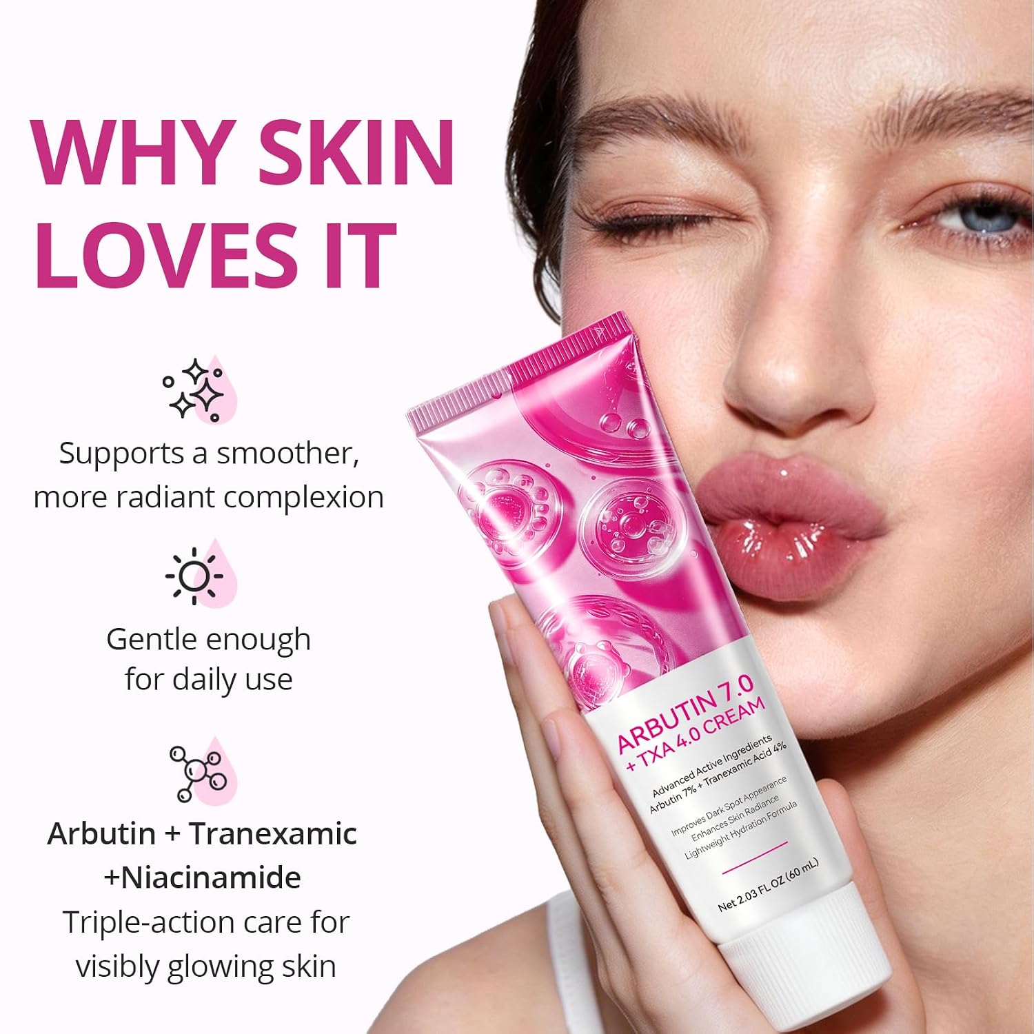 Arbutin Cream. Advanced Active Ingredients. Dark Spots. Blemishes. Pigmentation. Dullness. Improves Dark Spot Appearance. Enhances Skin Radiance. Lightweight Hydration Formula - 2.03 fl oz (60 mL) : Beauty & Personal Care