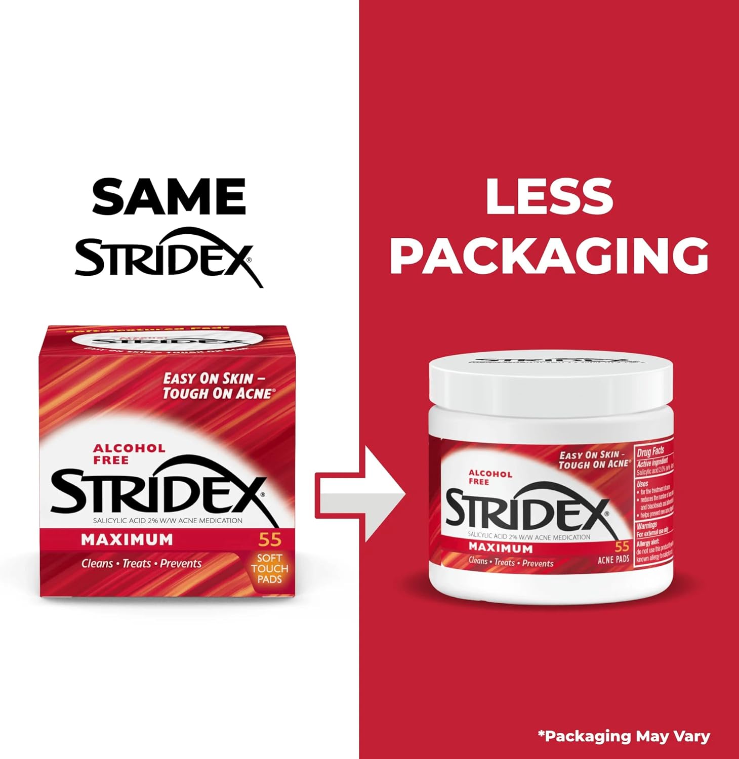 Stridex Medicated Acne Pads. Maximum. 55 Count – Facial Cleansing Wipes. Alcohol Free. Acne Treatment for Face. For Moderate Acne. Smooth Application : Beauty & Personal Care