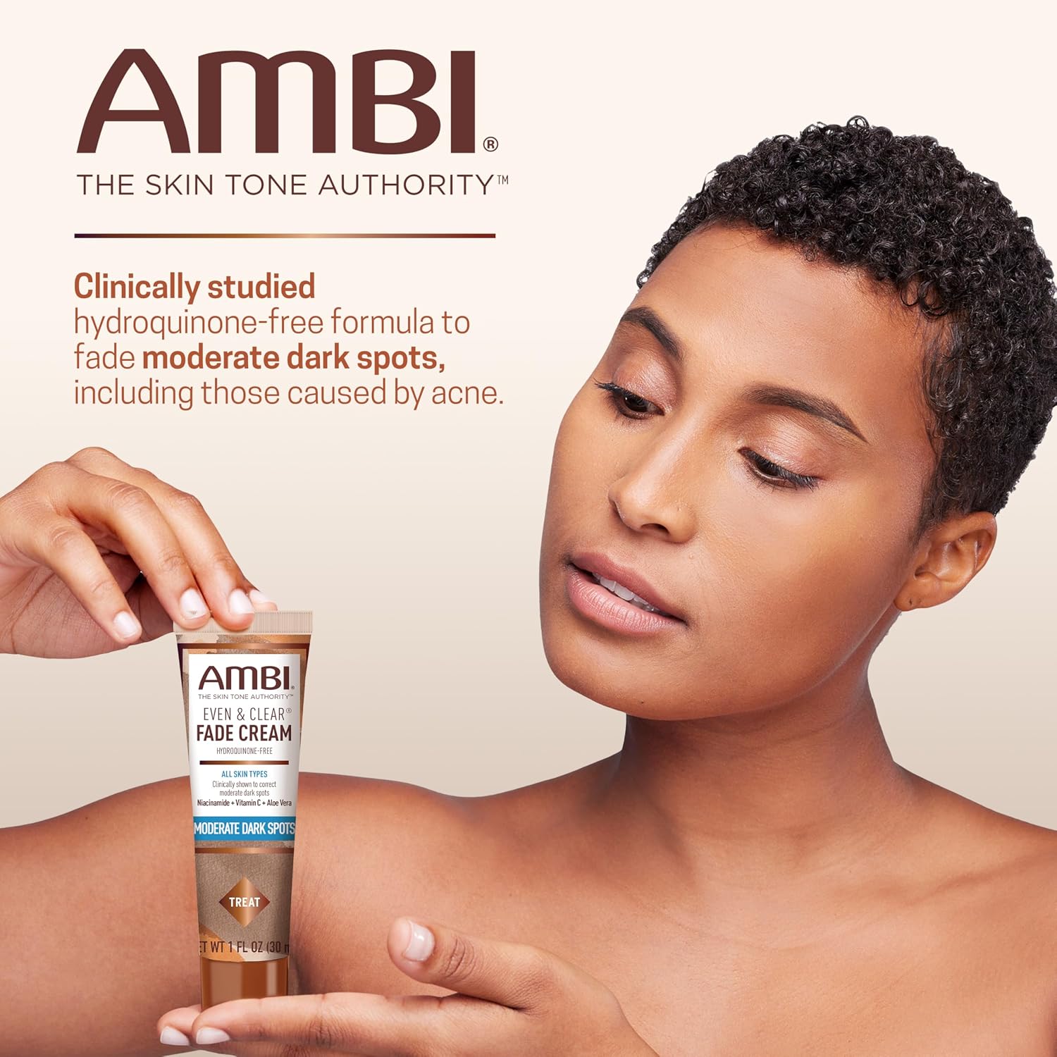 Ambi Even & Clear Fade Cream. Hydroquinone-free. Hyperpigmentation Treatment. Dark Spot Corrector. Results In As Little As 4 Weeks. Niacinamide. Aloe Vera. Vitamin C. 1 Fl Oz : Beauty & Personal Care