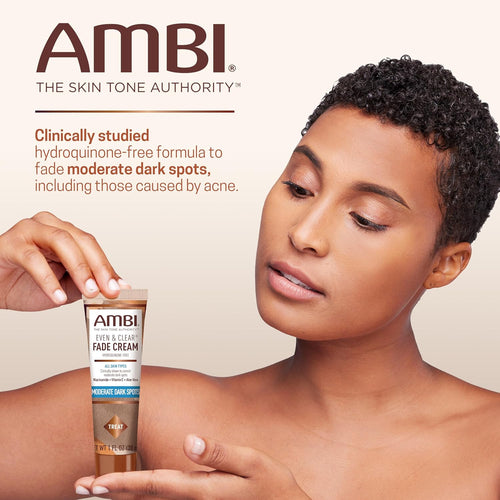 Ambi Even & Clear Fade Cream. Hydroquinone-free. Hyperpigmentation Treatment. Dark Spot Corrector. Results In As Little As 4 Weeks. Niacinamide. Aloe Vera. Vitamin C. 1 Fl Oz : Beauty & Personal Care