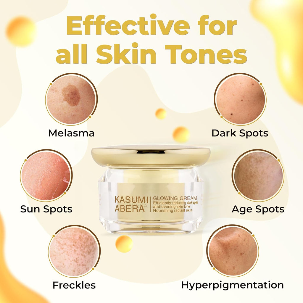 Kasumi Glowing Cream. Melasma Treatment with Niacinamide & HA. Dark Spot Remover For Face. Reduce Fine Lines. Wrinkles. Anti-aging. Red Ginseng Extract. Melasma Cream (0.7 Oz Per Item) : Beauty & Personal Care