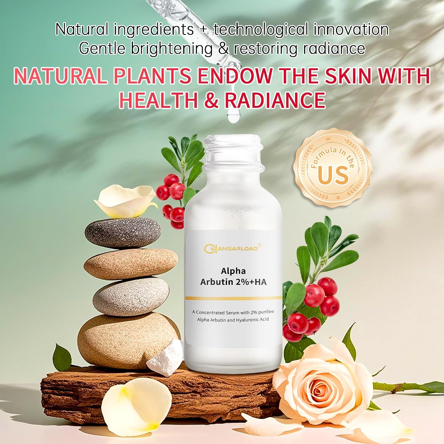 Alpha Arbutin 2% Serum for Dark Spots. Acne Scars. Pore Minimizer. Hydration & Removing Pigmentation - Hyaluronic Acid Serum. 1 Pcs 30 ML