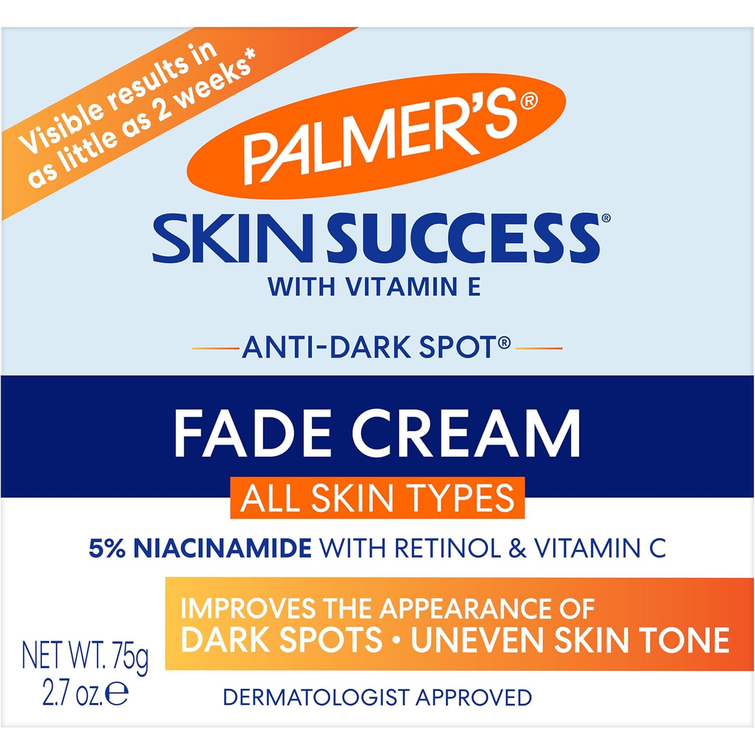 Palmer's Skin Success Anti-Dark Spot Fade Cream with Vitamin E and Niacinamide. for All Skin Types 2.7 Ounce : Beauty & Personal Care