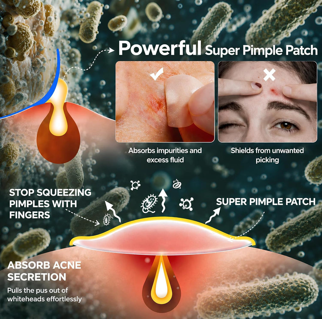 SEEDRAFOX Super Pimple Patch for Acne & Pimples | Hydrocolloid Acne Patch with Salicylic Acid & Niacinamide | Invisible Pimple Spot Patch | Ultra Thin Invisible Patches for Face | 108 Patches : Beauty & Personal Care