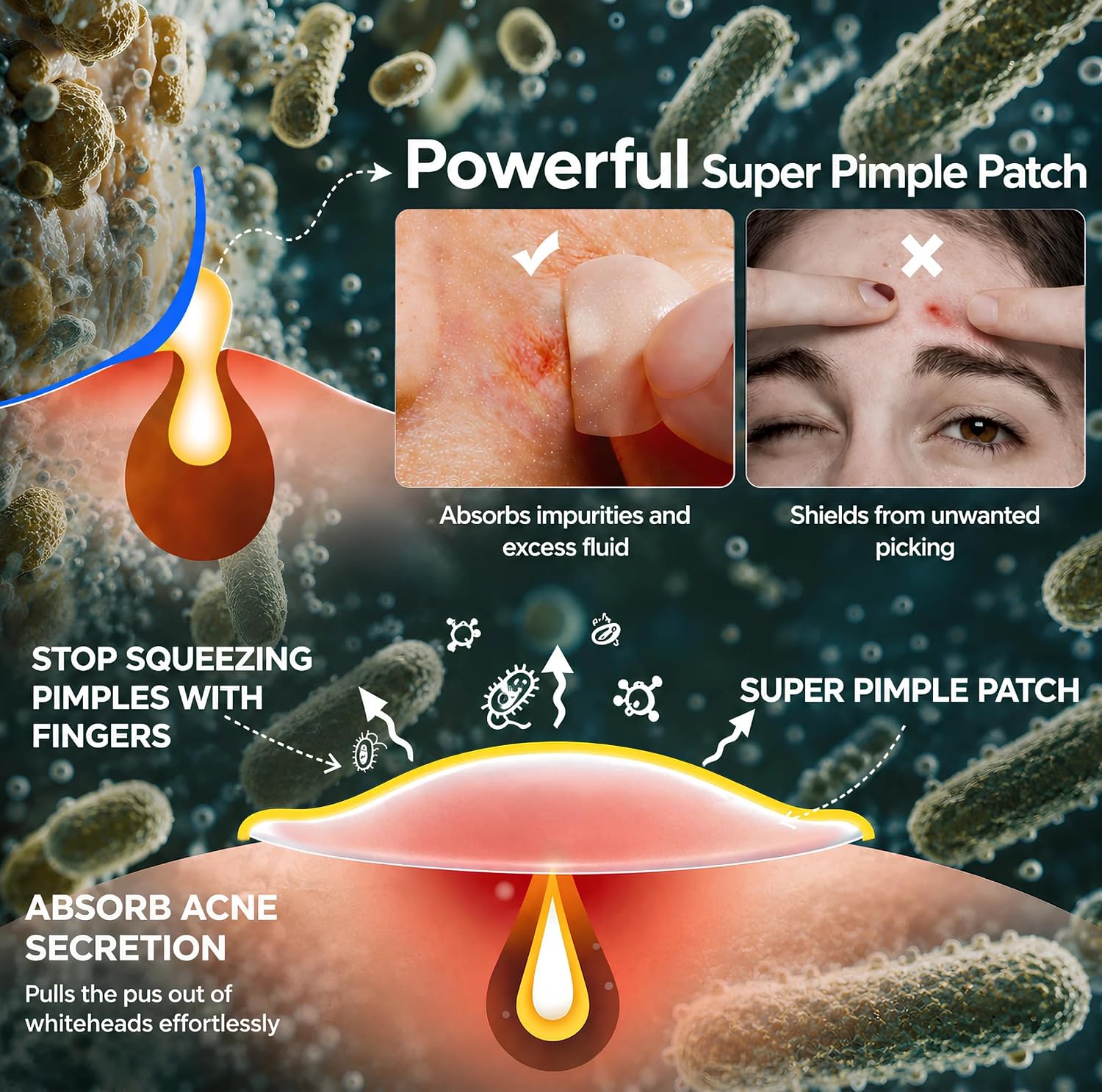 SEEDRAFOX Super Pimple Patch for Acne & Pimples | Hydrocolloid Acne Patch with Salicylic Acid & Niacinamide | Invisible Pimple Spot Patch | Ultra Thin Invisible Patches for Face | 108 Patches : Beauty & Personal Care