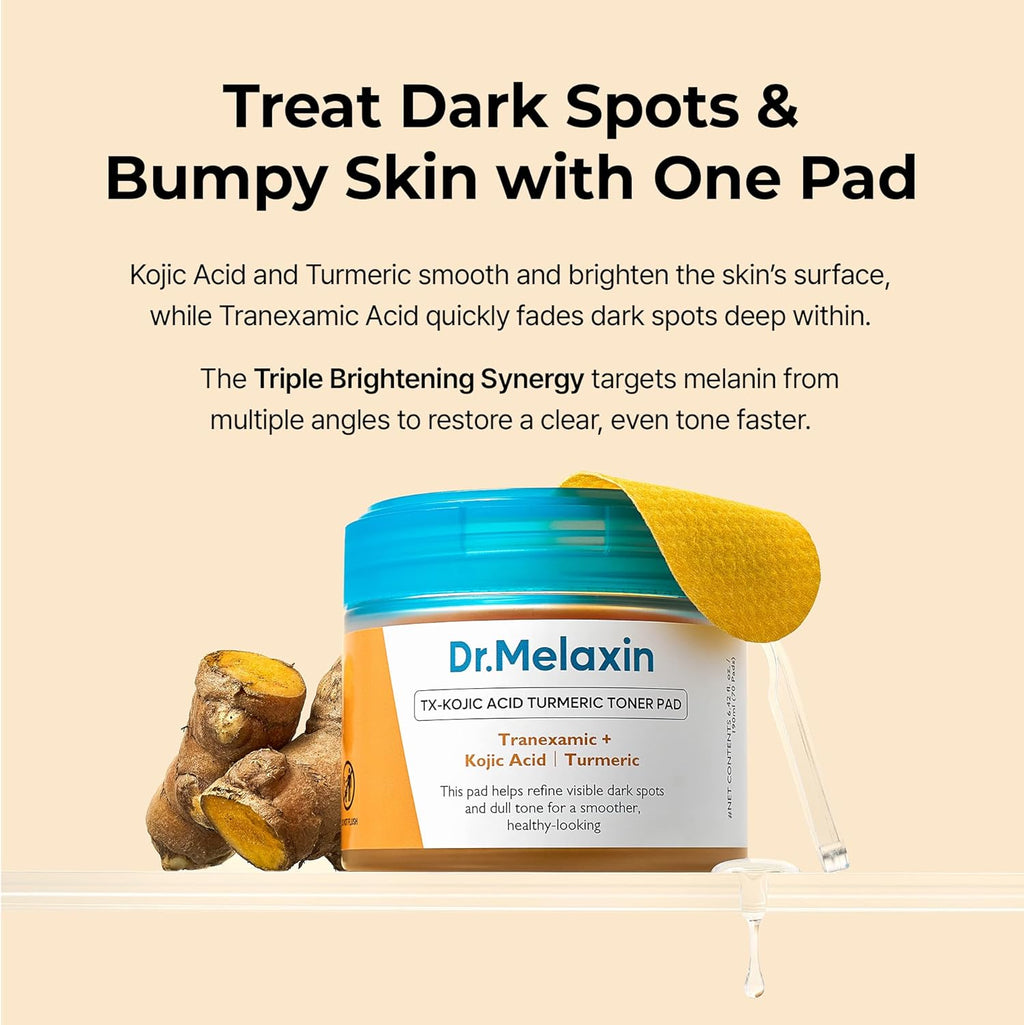 TX Kojic Acid Turmeric Toner Pads with Tranexamic Acid. Brightening Toner Pad for Pigmentation & Dark Spot Care. Gentle Keratin Care for Radiant Skin. Korean Skincare. 70 Sheets : Beauty & Personal Care