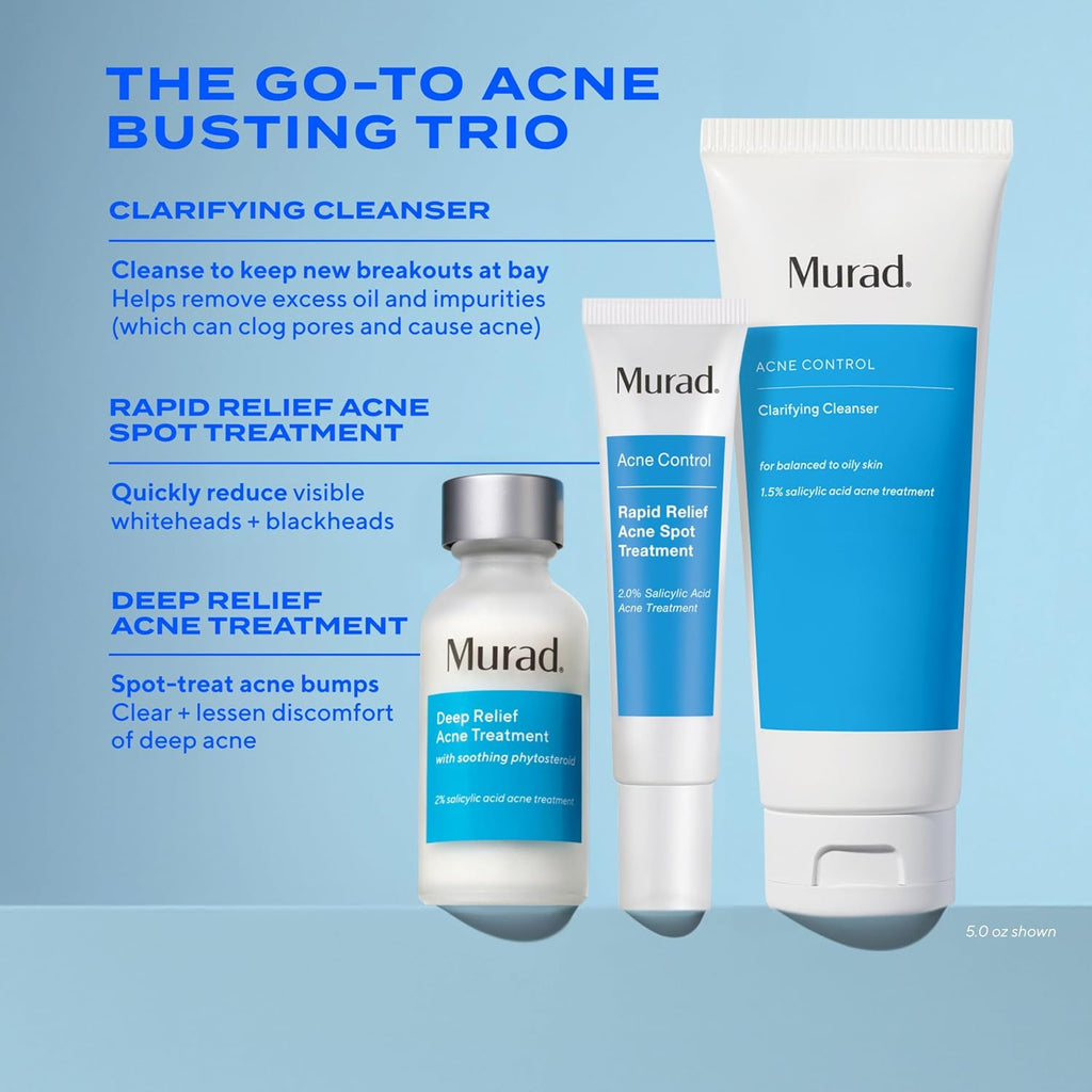 Murad Acne Control Clarifying Cleanser – Salicylic Acid & Green Tea Formula for Acne. Deep Pore Cleansing. Oil Control & Breakout Prevention for Clear. Balanced. Healthy-Looking Skin